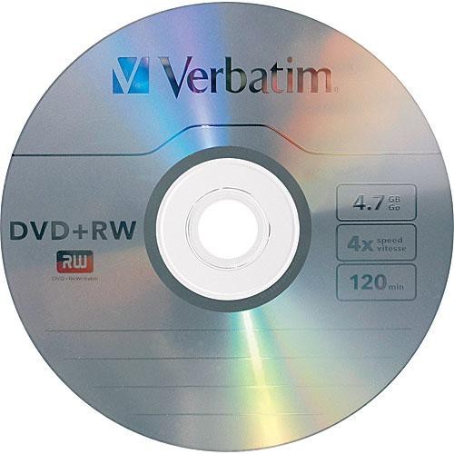 150 Verbatim Blank DVD+RW 4x Logo Branded 4.7GB Rewritable DVD Disc 5x30pk 94834