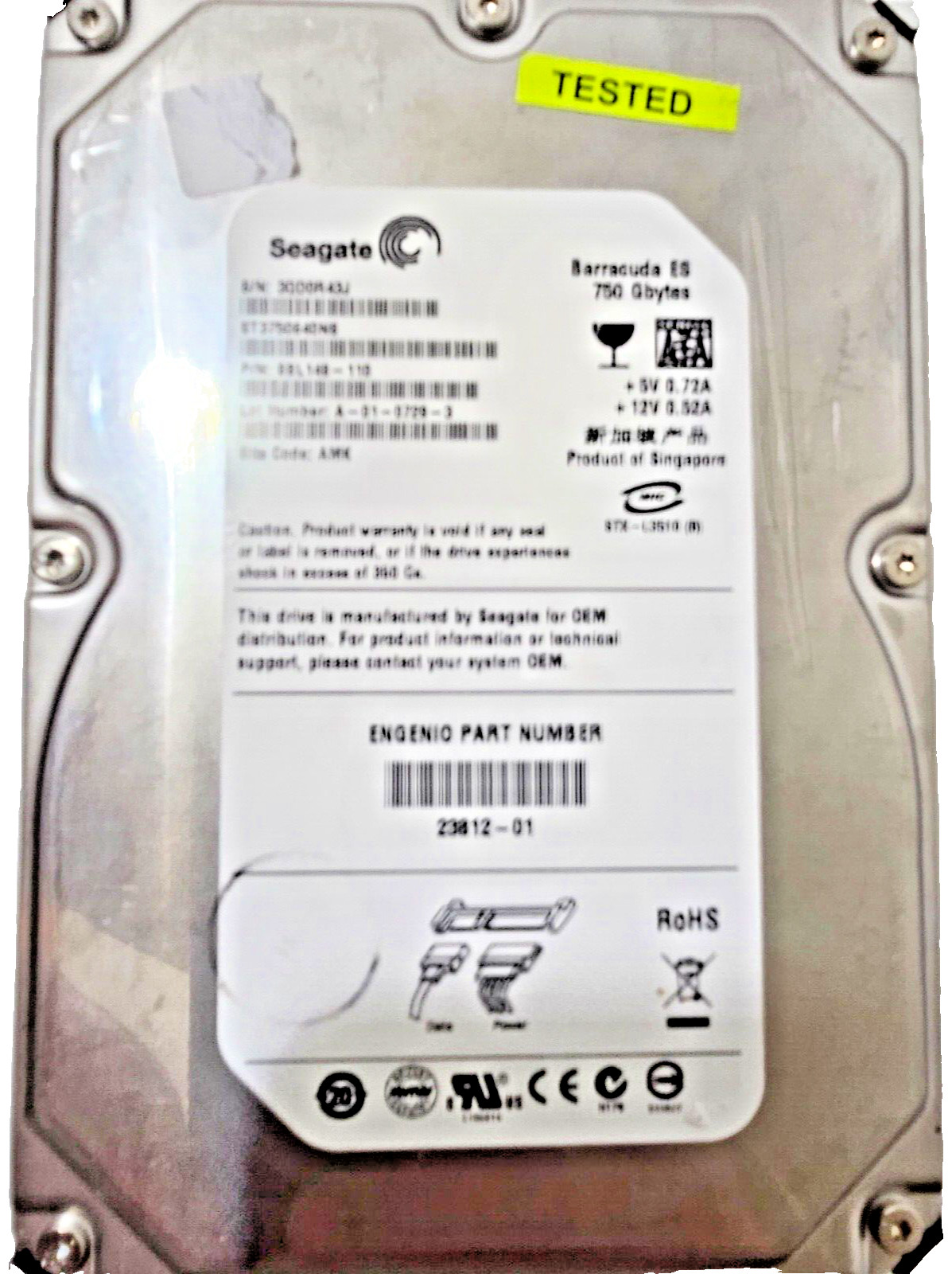 Seagate ST3750640NS 750-GB 7.2K 3G 16MB 3.5 SATA