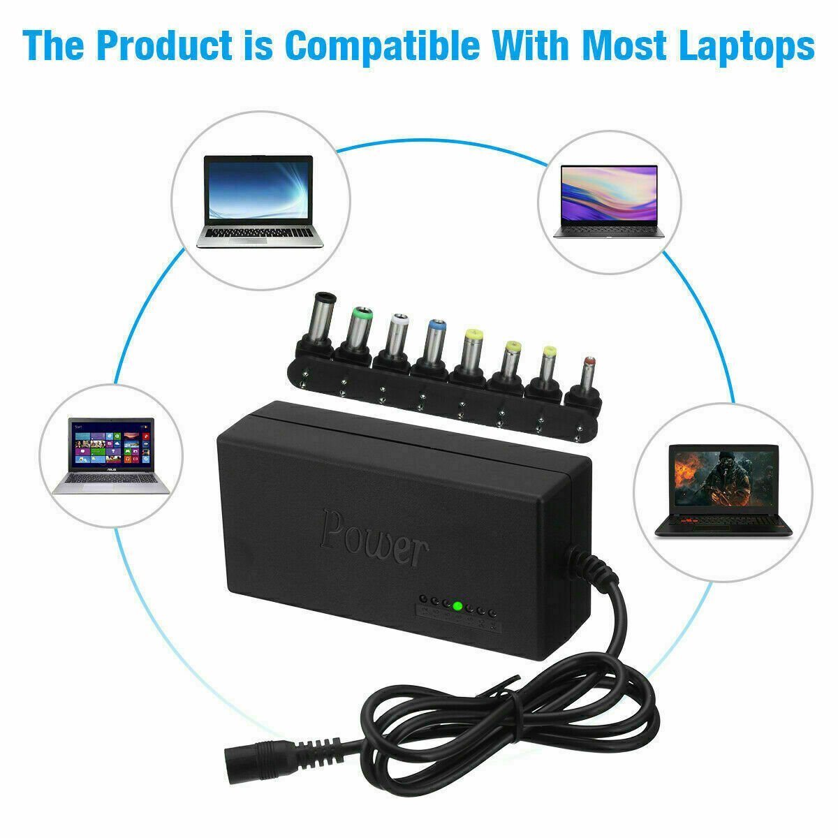 Universal Laptop Power Supply Charger AC To DC 12V/15V/16V/18V/19V/24V Adapter