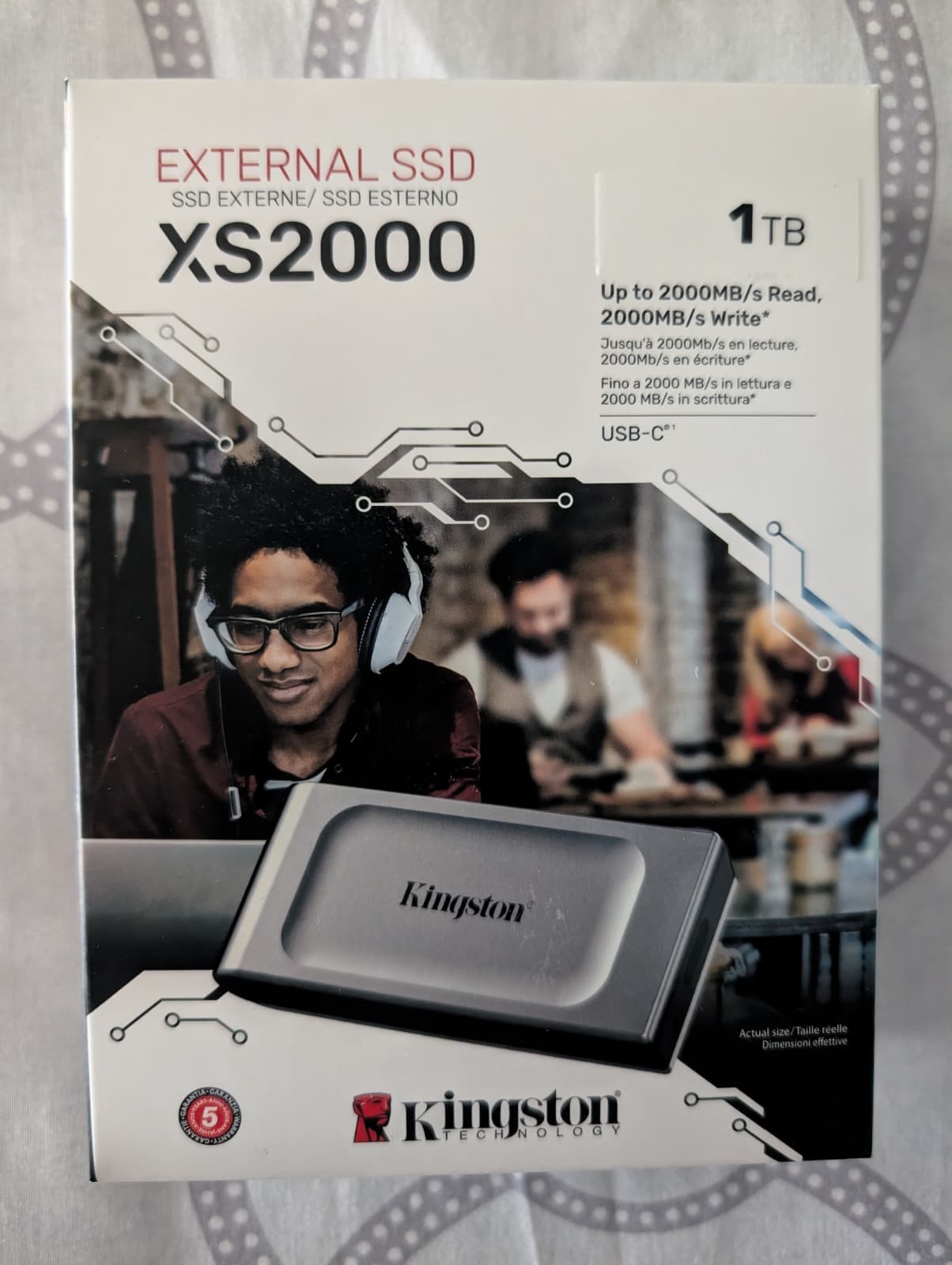 Kingston XS2000 1TB USB-C 3.2 Gen 2×2 Portable External SSD (SXS2000/1000G) New