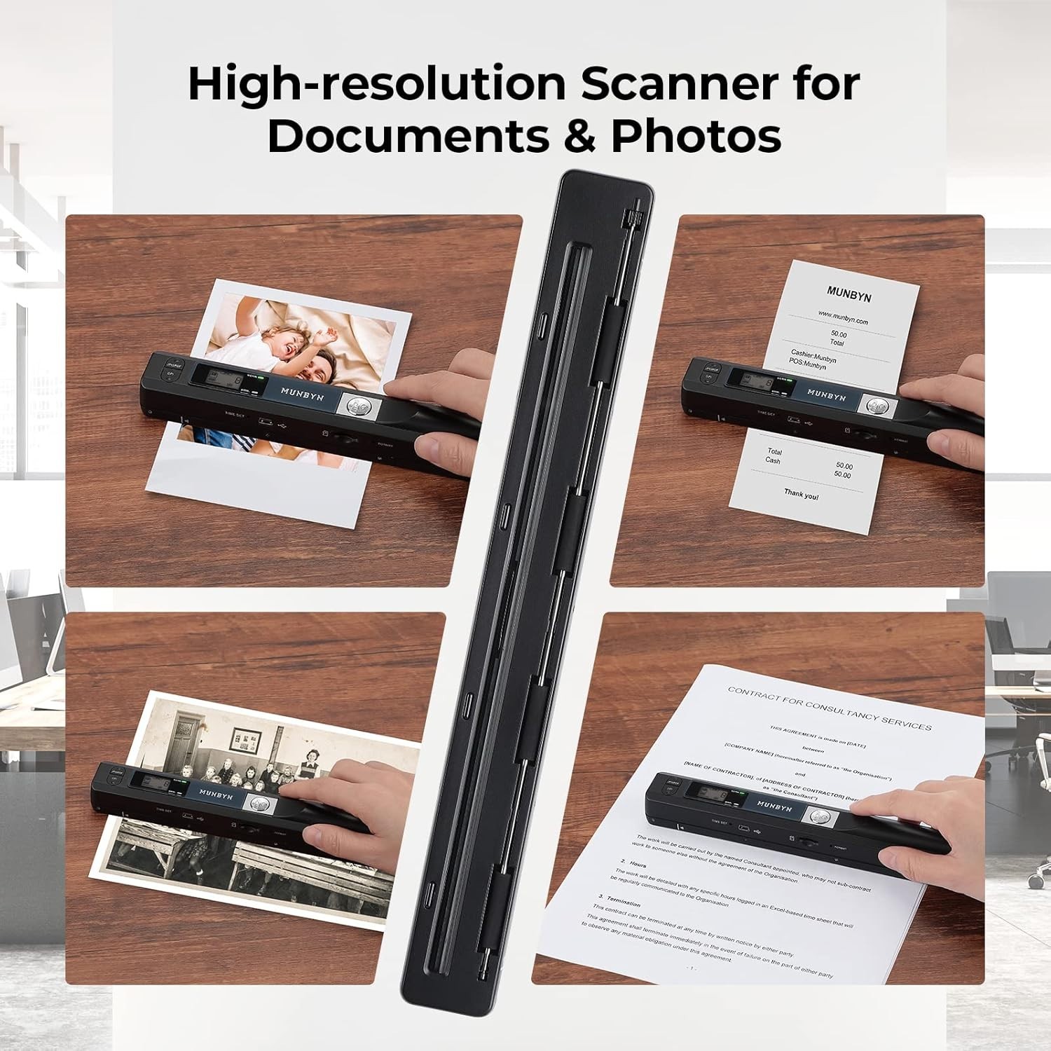 Easy-to-Use Wireless Scanner: Capture Photos and Documents in 900 DPI