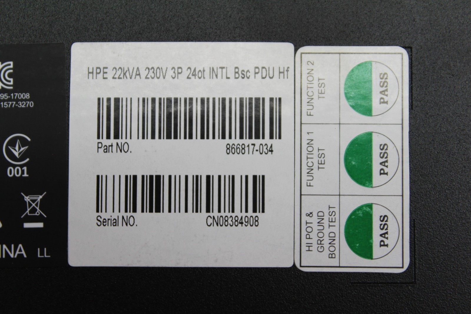 P9Q64A NEW HP G2 18x C13 12x C19 3 Phase 22kVA 32A 230V 0U Rack PDU 866817-034