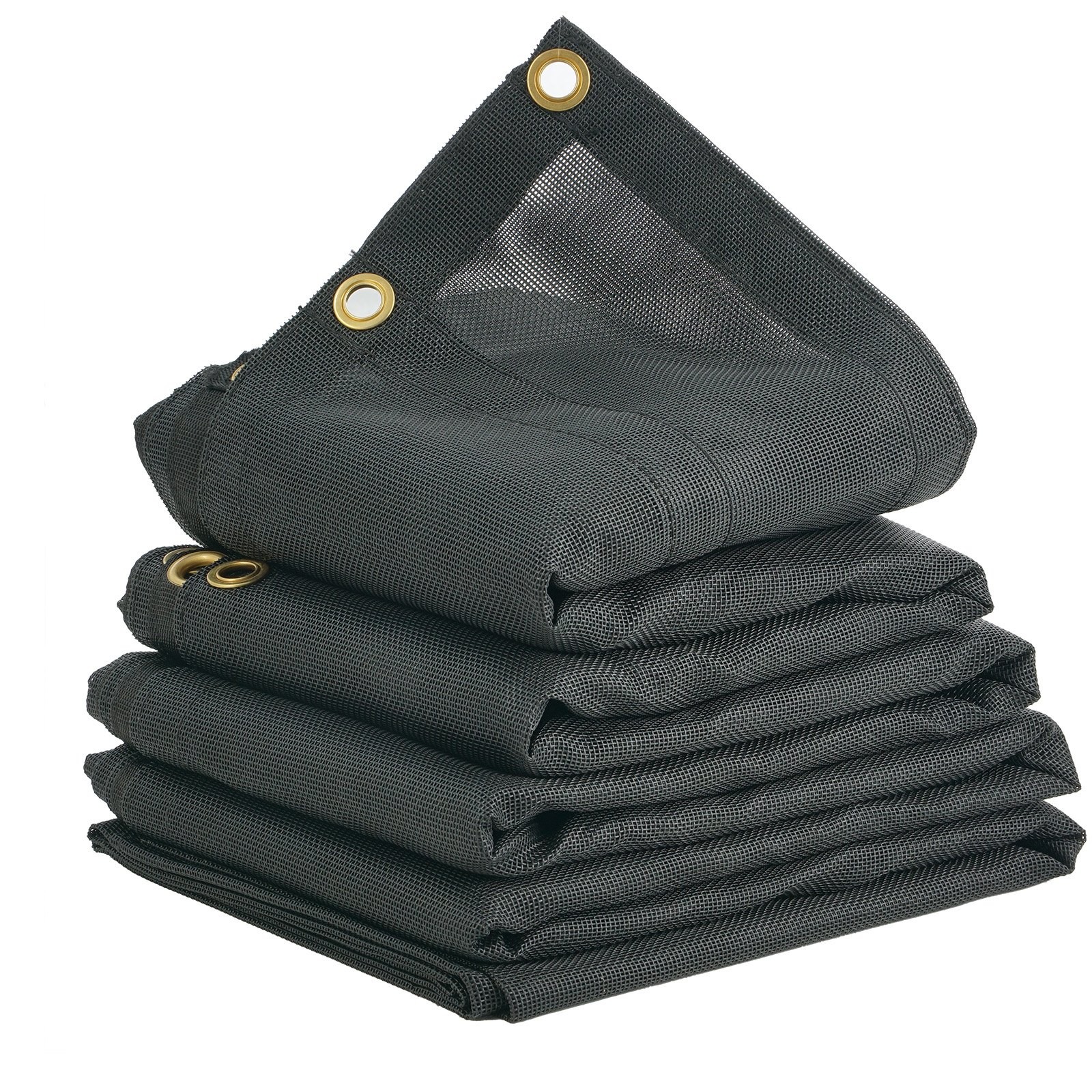 Dump Truck Mesh Tarp, 6 x 14 ft, PVC Coated Black Heavy Duty Cover with 5.5″ 18o