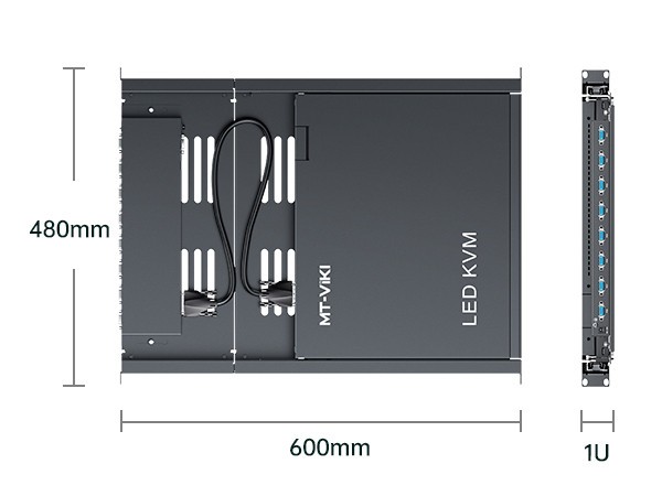 MT-VIKI Rackmount KVM 8 Port VGA Console 17″ LED 8×1 2U for IT Server Management