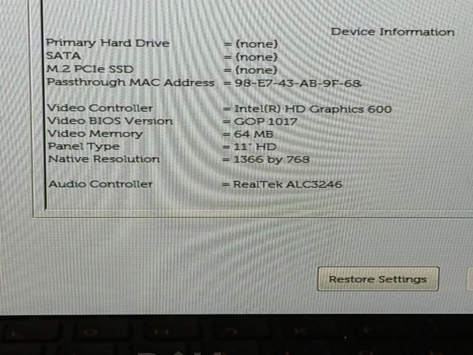 Dell Latitude 3190 2-in-1 Touchscreen 11.6″ Display Assembly With Hinges Camera