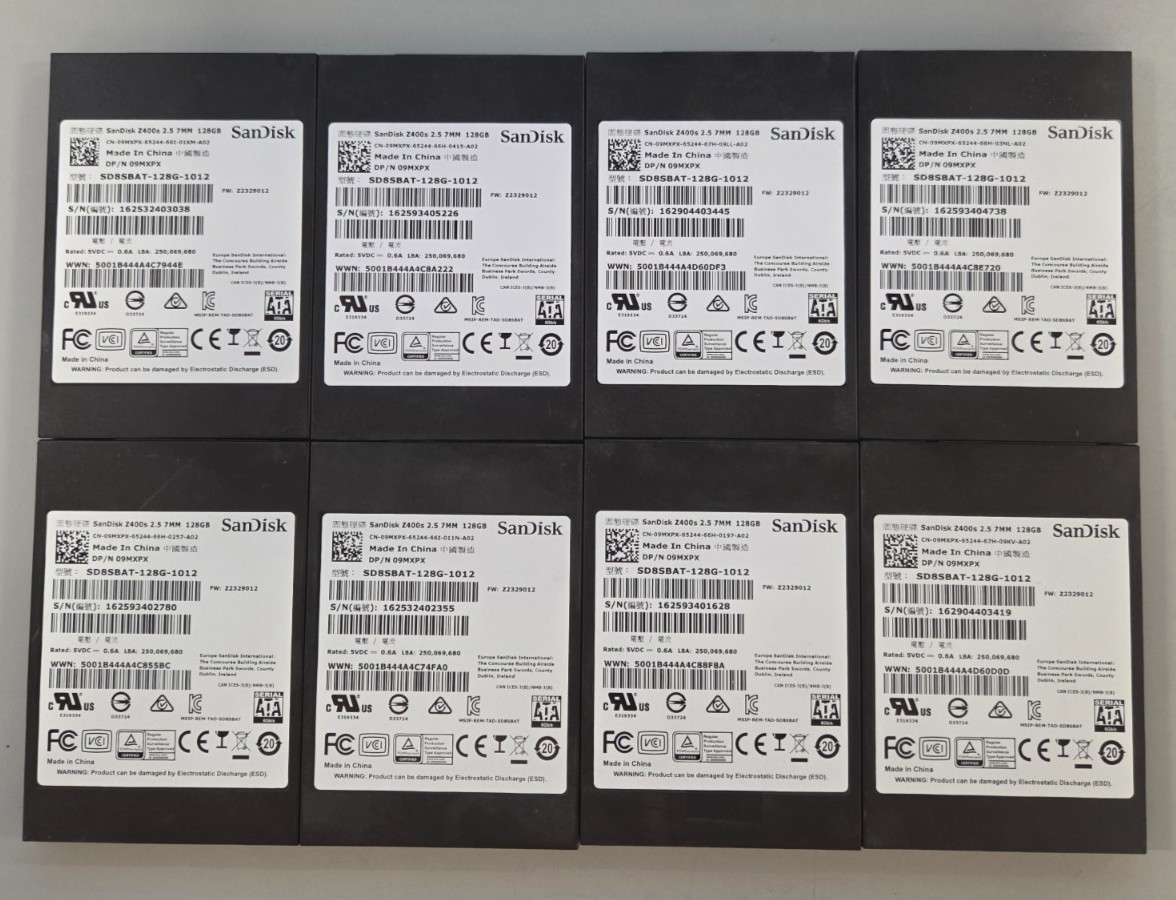 LOT OF 8 SanDisk Z400s 128GB 2.5″ SATA SSD SD8SBAT-128G-1012