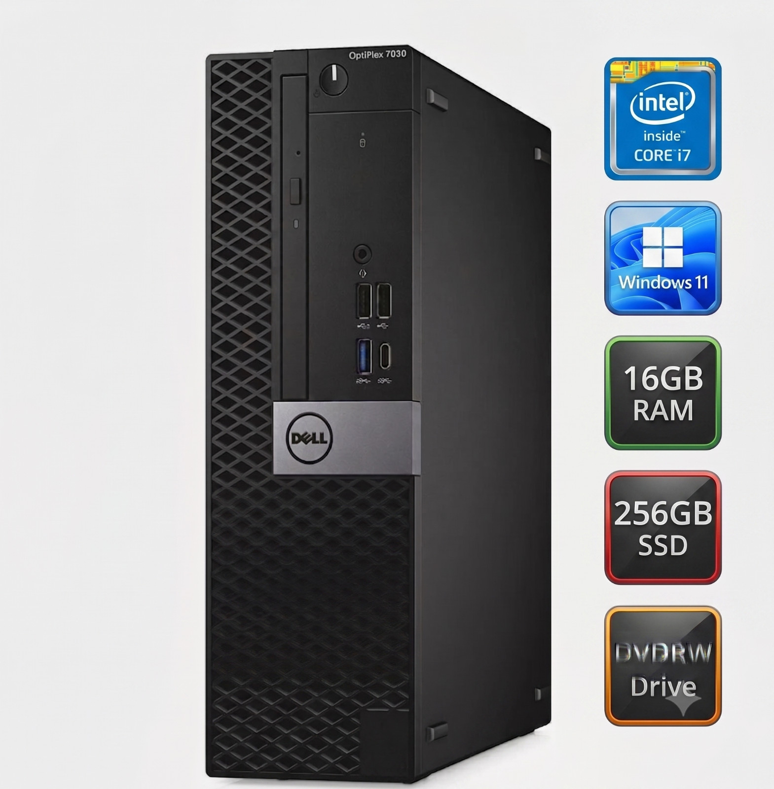 Dell Optiplex 7050 SFF i7-7700 16GB RAM 256GB NVMe SSD Windows 11 Pro Desktop PC