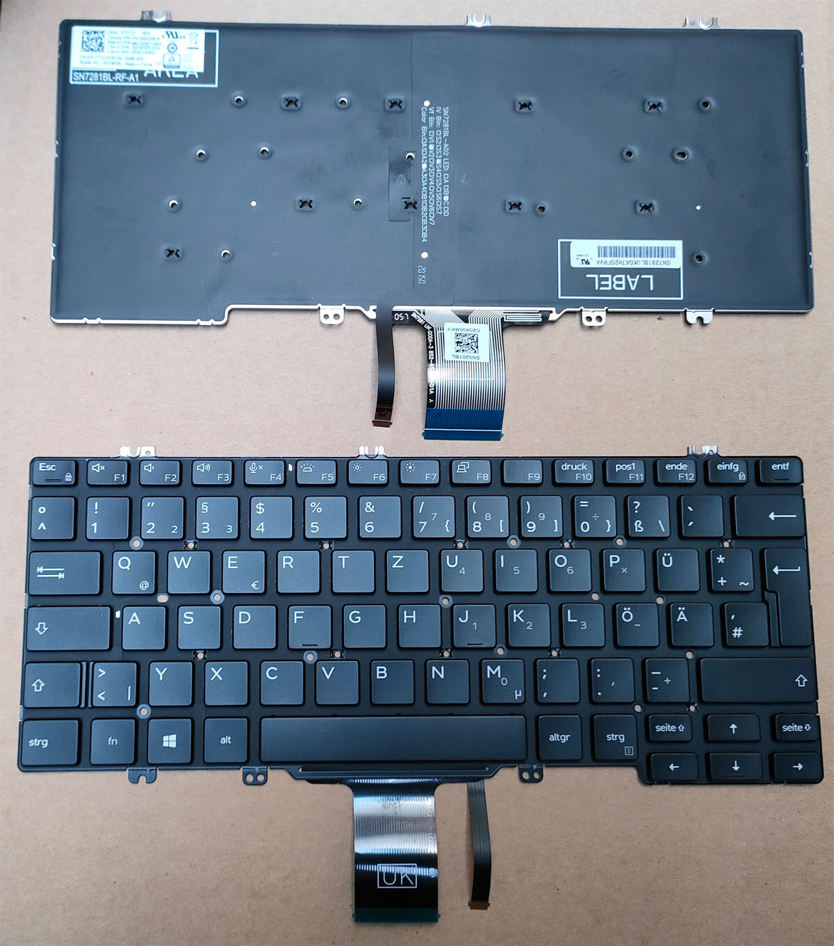 Original keyboard Dell Latitude 5300 5310 7300 2-in-1 keyboard backlit German