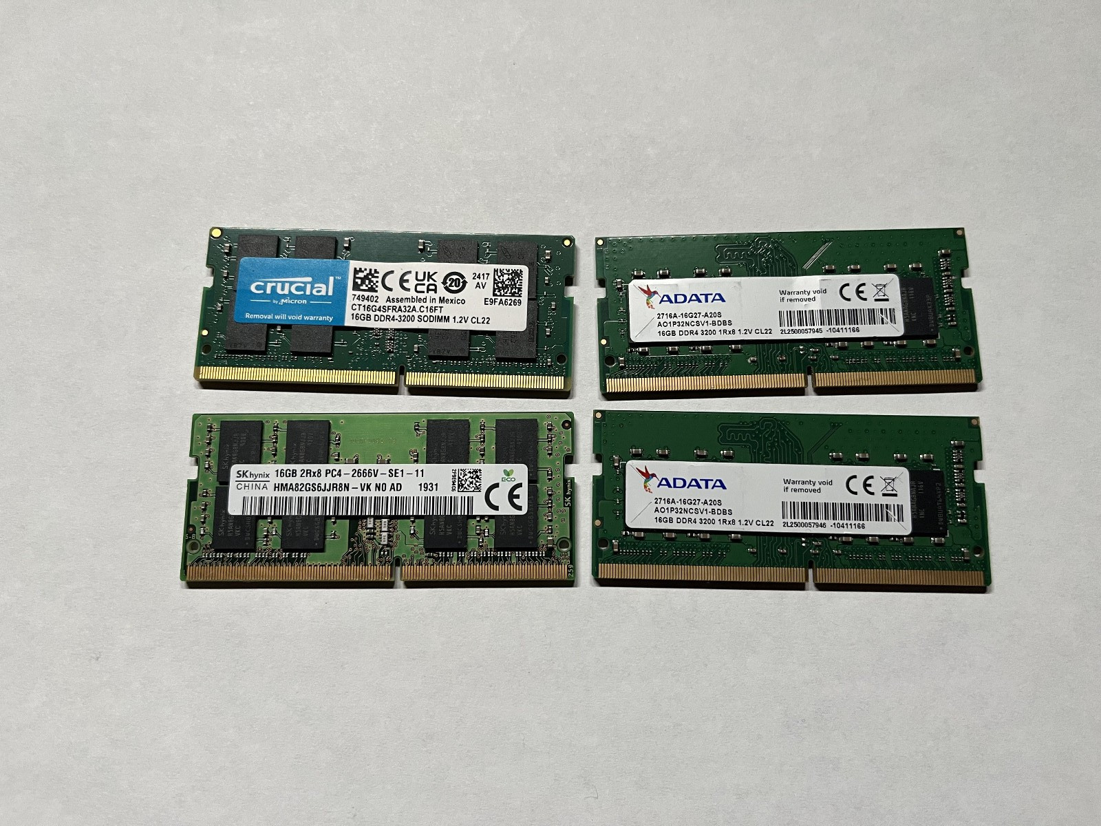 misc 4x 16GB 64GB DDR4 SODIMM Laptop RAM