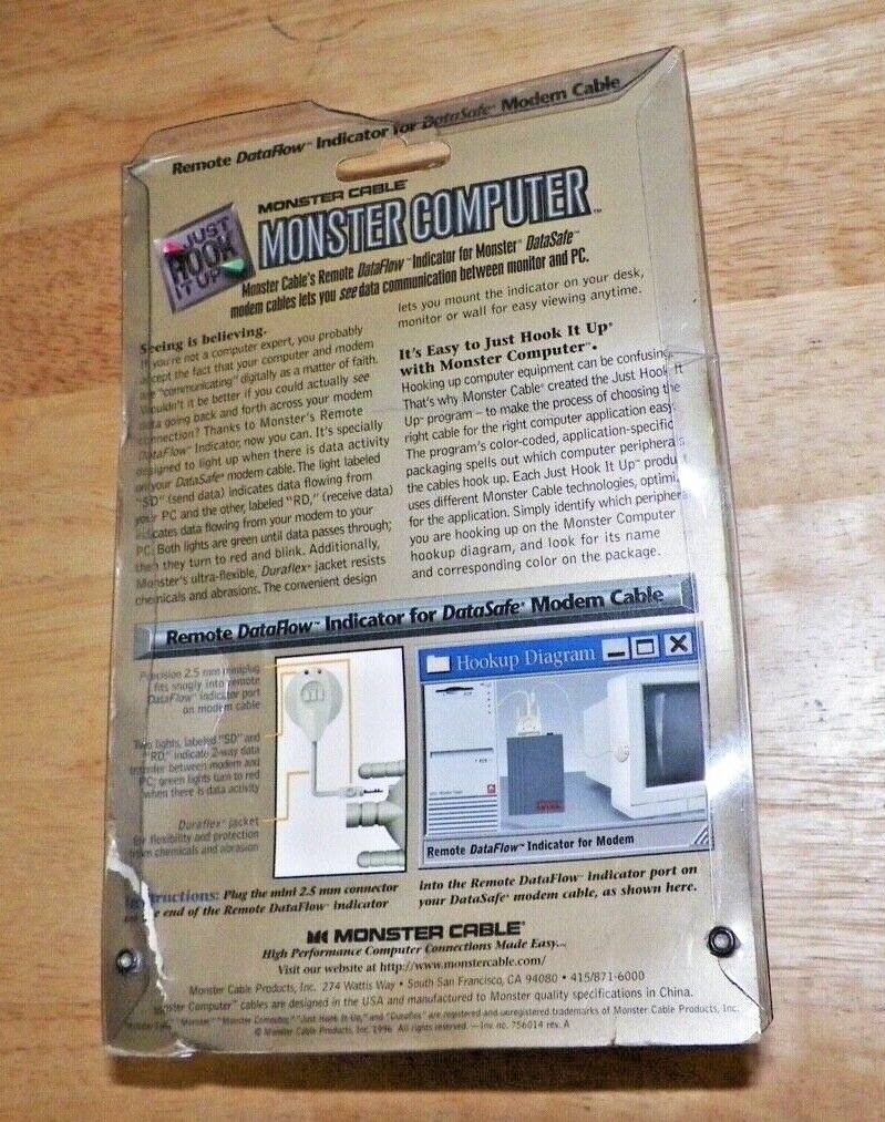MONSTER CABLE / MONSTER COMPUTER REMOTE DATAFLOW INDICATOR – DataSafe – NOS!