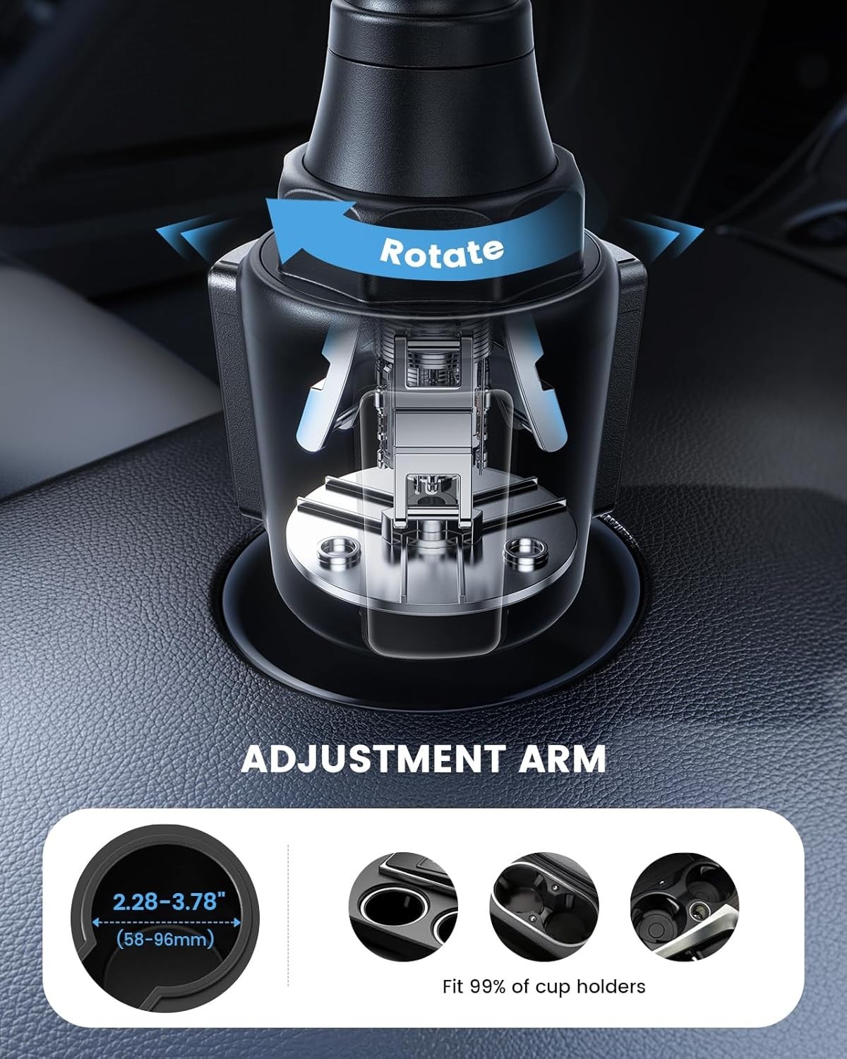 `Lamicall Car Cup Tablet Holder – [15 Height Adjustable][ Fast Setup] Cup Holde