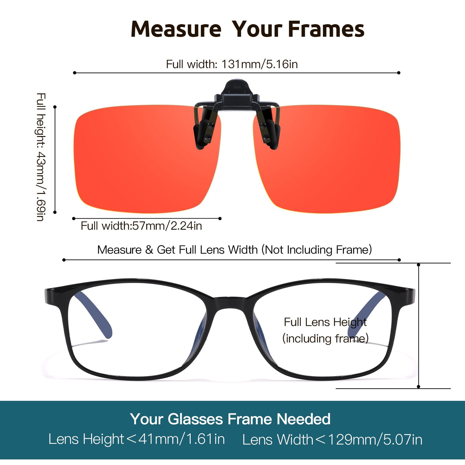 Blue Light Clip Ons for Glasses for Men Women Blue Light Blocker Fit Over Com…