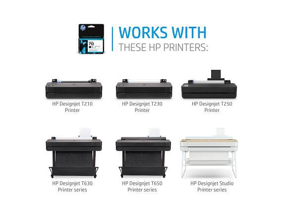 HP 712 80-ml Black DesignJet Ink Cartridge, 3ED71A