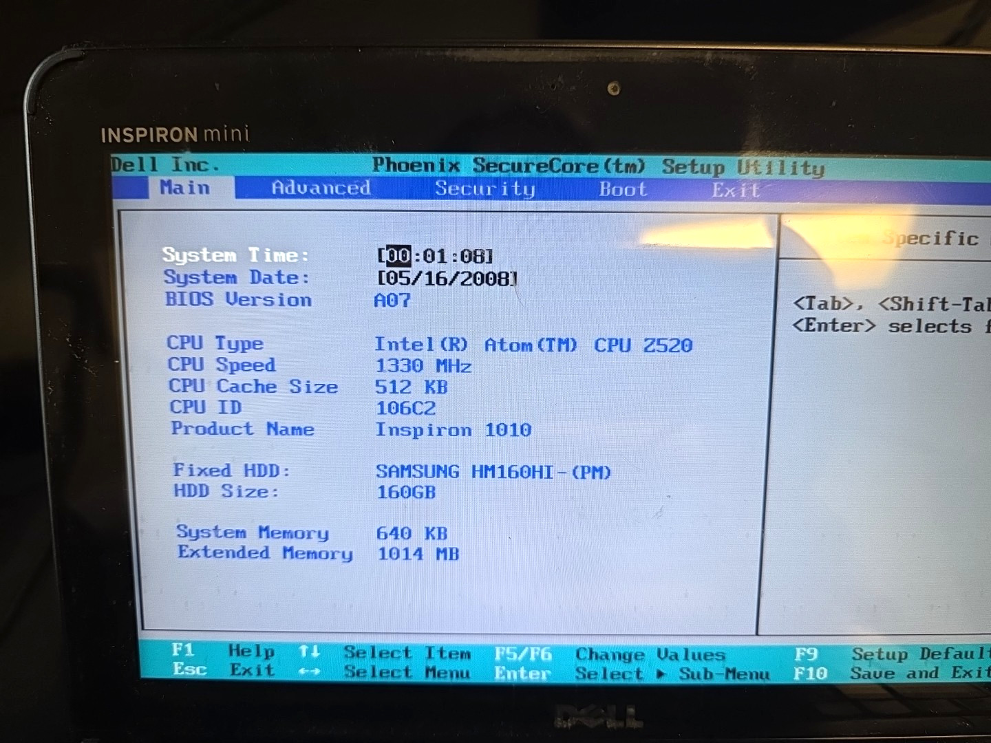 Dell Inspiron Mini-10| Intel Atom 2520| 1 GB RAM| 160GB HDD| No OS #1
