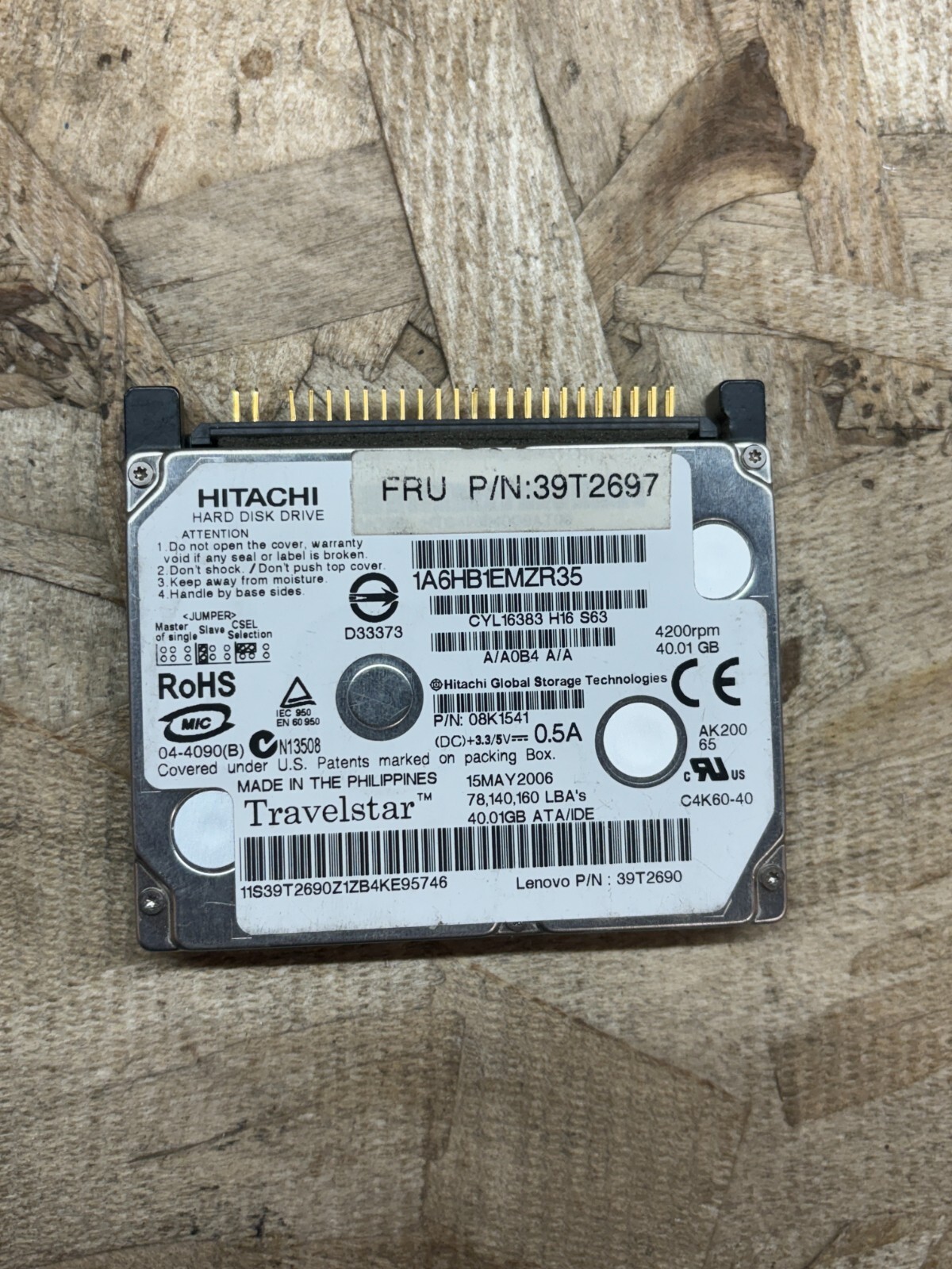 Hitachi 40GB HDD PATA/IDE/EIDE 4200RPM 1.8″ Hard Drive for Laptop 08k1541 – hva