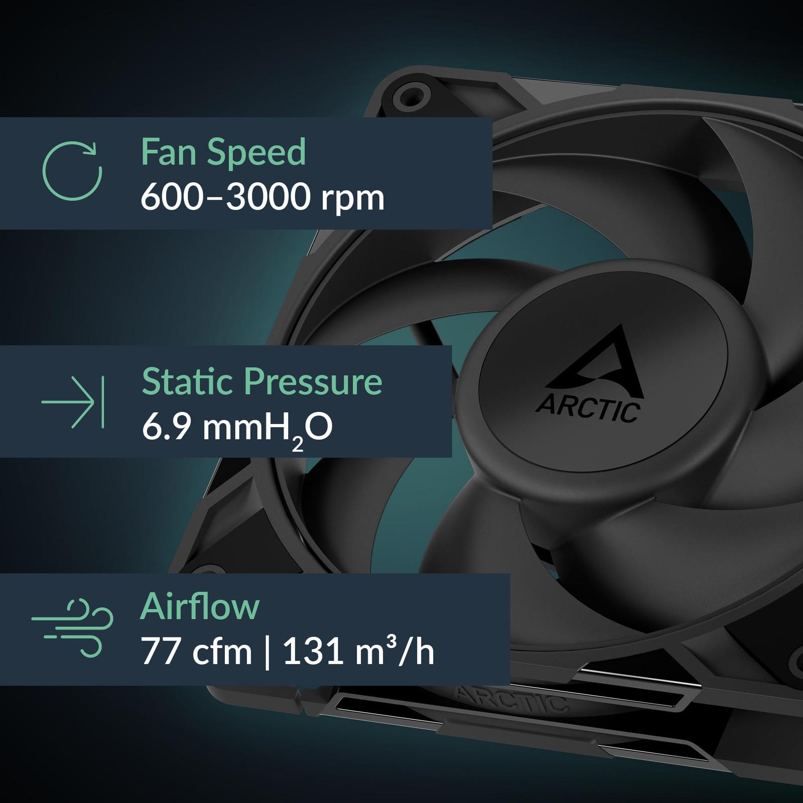 ARCTIC P12 Pro PST – 5 Pack – Powerful Premium Fan, 120 mm PWM Fan with black