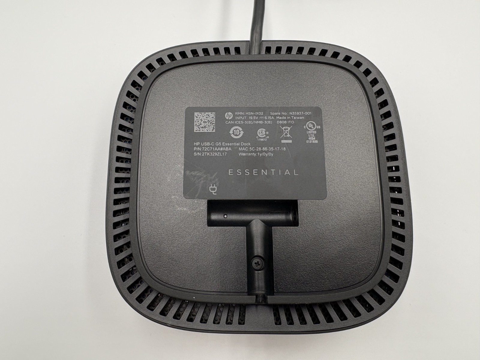 HP USB-C Essential Dock G5 Universal Docking Station w/ AC Adapter – TESTED