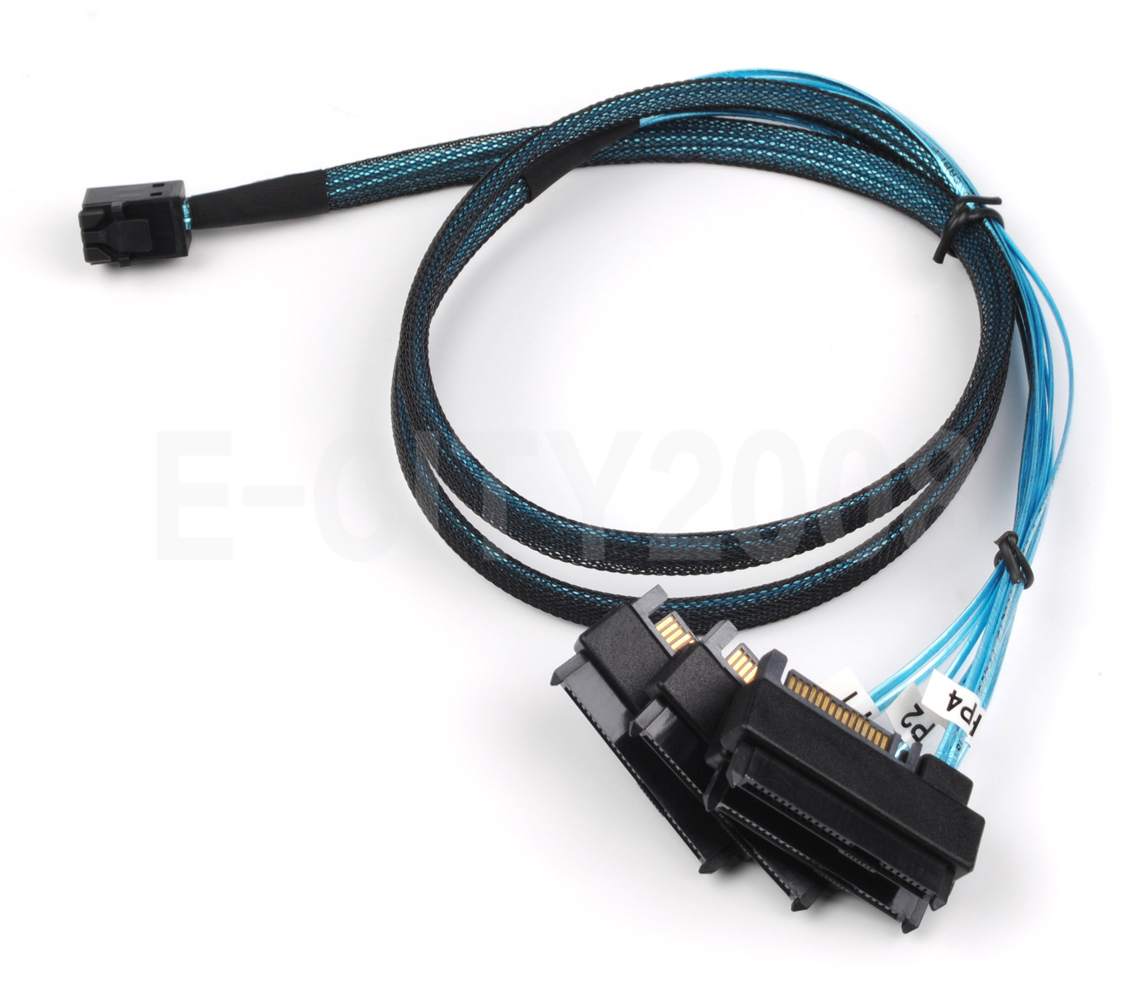 Mini SAS SFF-8643 to 4 SFF-8482 29pin Connectors + SAS 15pin Power 12GB/S Cable