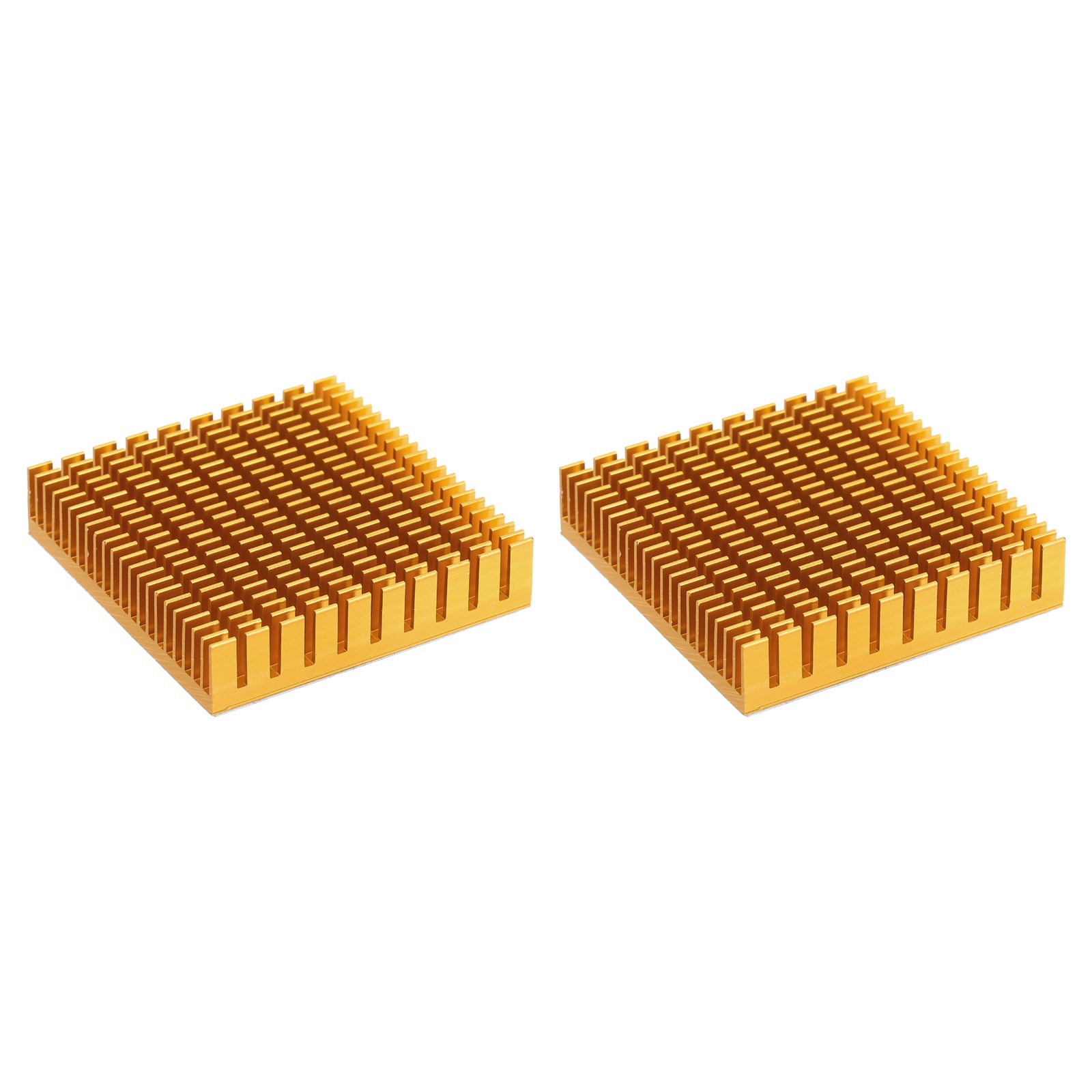 2 Pcs Heatsink 50x50x11mm Aluminum Heat Sink with Thermal Blue Sticker Gold