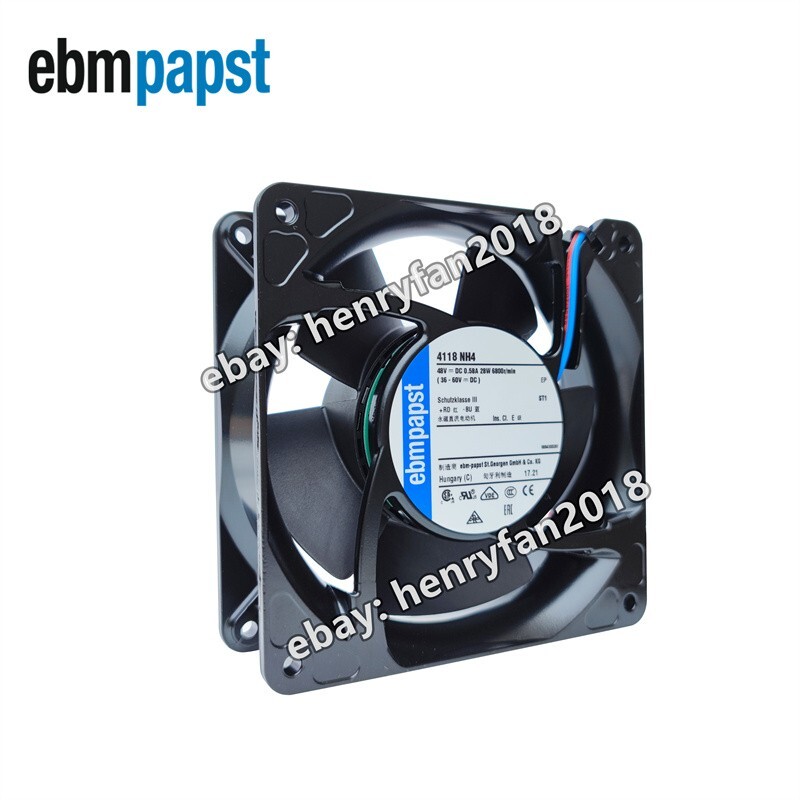 Ebmpapst 4118NH4 Axial Fan 48V 0.58A 28W 120*120*38MM 2-wire Cabinet Cooling Fan