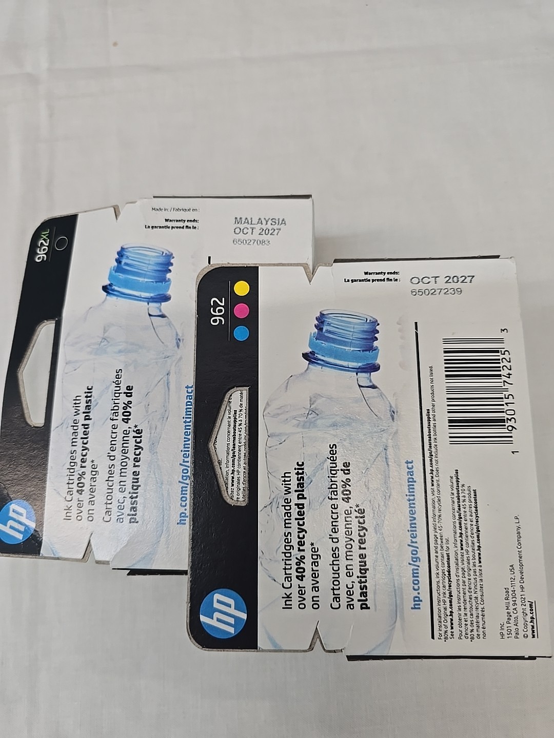HP 962XL 962 Ink Cartridge 4 Pack Black Cyan Magenta Yellow – Exp 2027