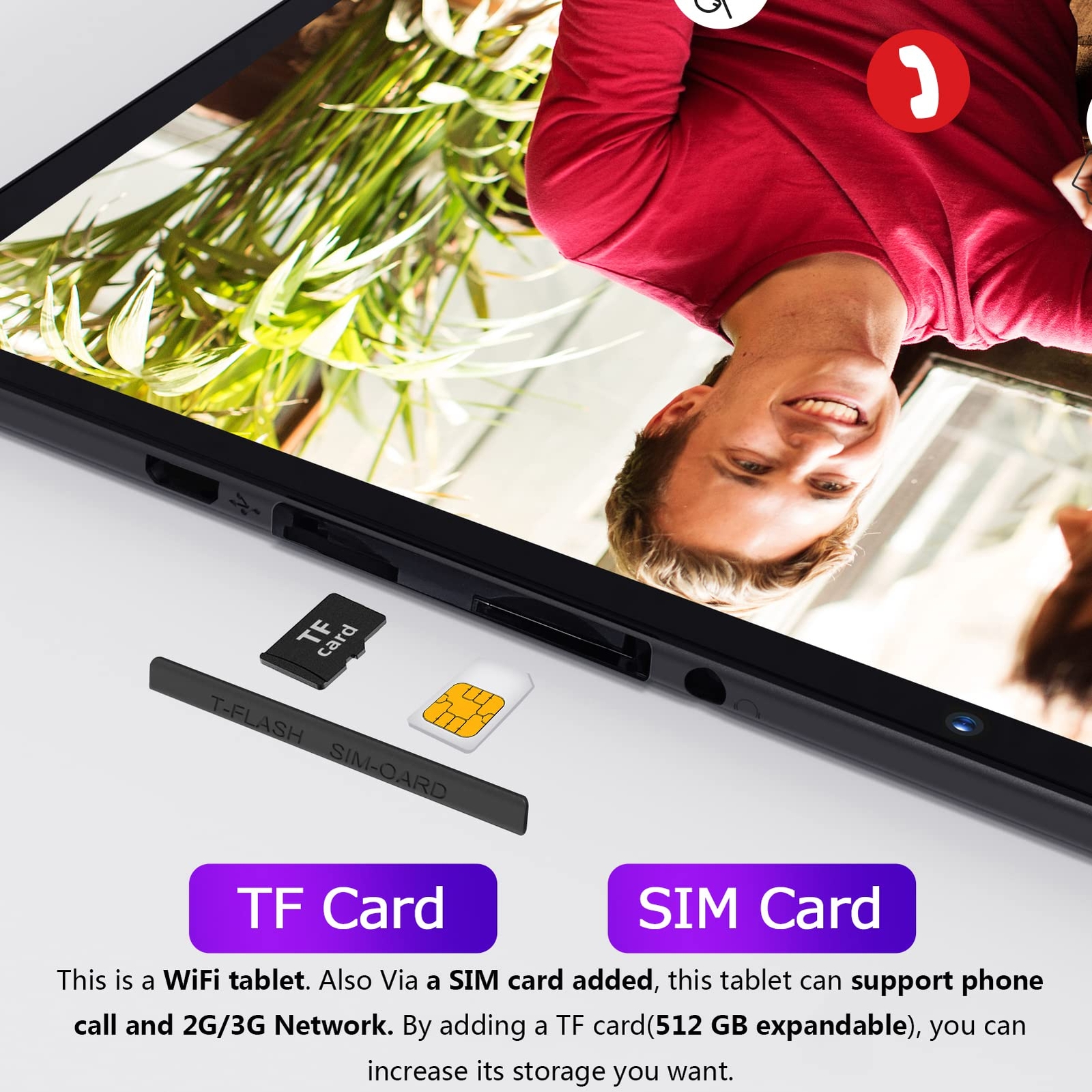 10” Tablet Android 10 Phone Tablet with SIM Slot, 64GB Quad Core, IPS Touchs…