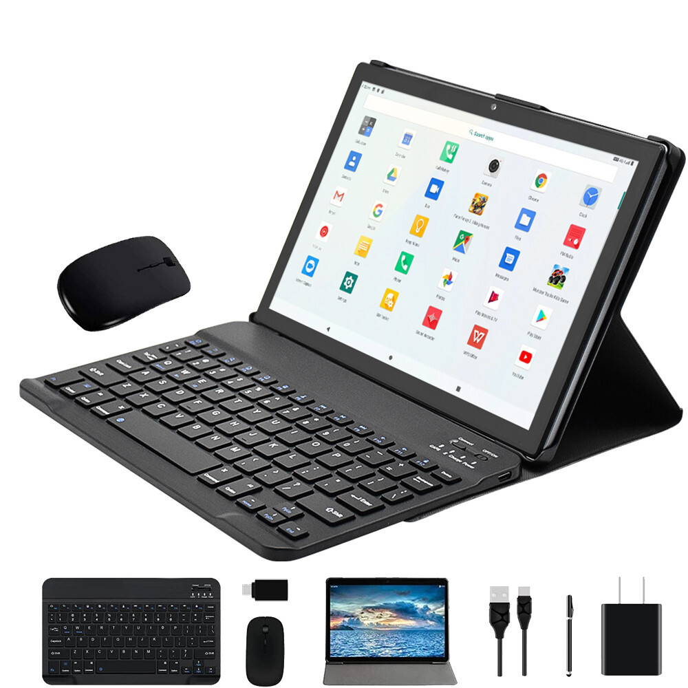 10 in 4G Tablet Android 11, 8GB RAM 256GB ROM 1920×1200 IPS Bundle Leather Case