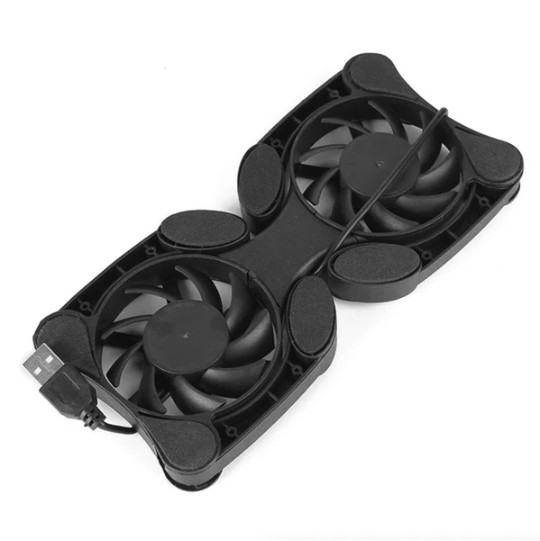 Laptop Cooling Pad Dual USB Fan Foldable Slim Cooler Stand Quiet Portable PC