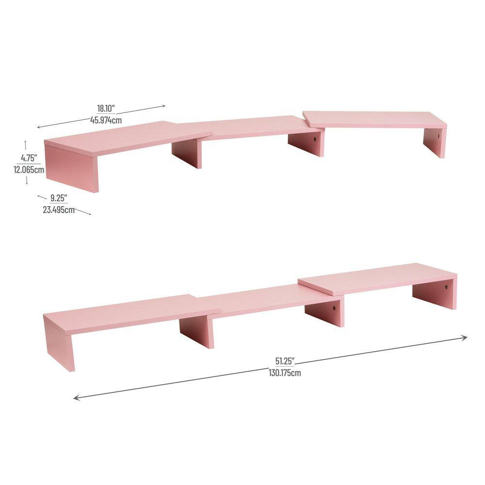 51.25 In. X 9.25 In. Wide Dual Monitor Stand, Desktop Organizer, Laptop Riser, M