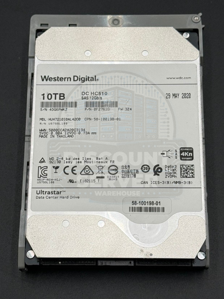 WD HGST DC HC510 10TB 7.2K 12G SAS 4kn 3.5in HDD UCS-HD10T7KL4KN 98% -100%
