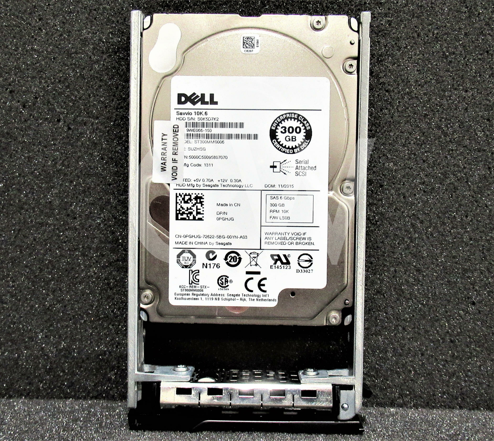 PGHJG Dell ST300MM0006 300GB 10K 6G 64MB 2.5″SAS SERVER HDD Hard Drive W/(0 HRS)