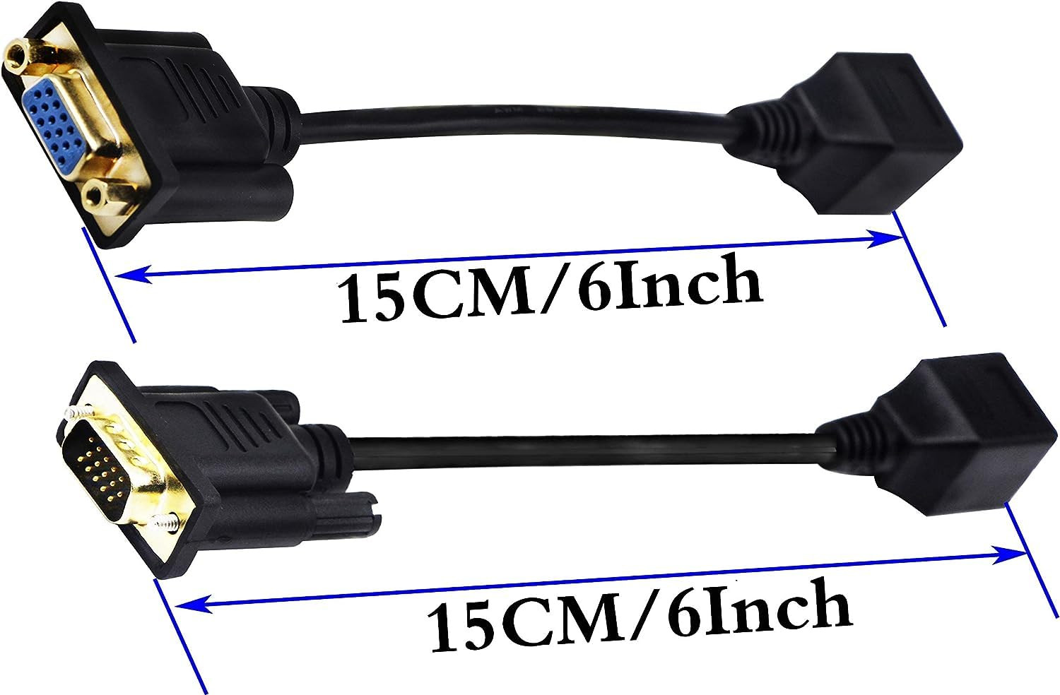 Zdycgtime RJ45 to VGA Cable, VGA 15-Pin Port Female&Male to RJ45 Female Cat5/6 E