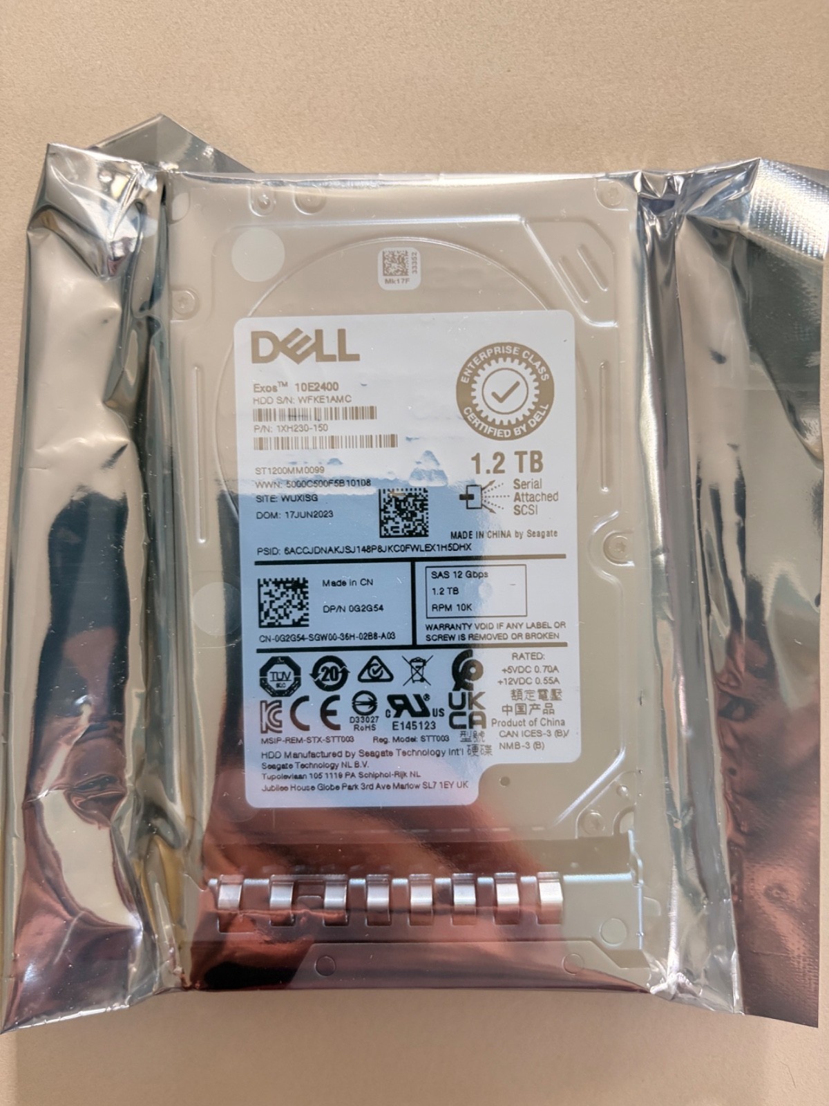 Dell PowerEdge 1.2TB 10K Hard Drive – New, Never Opened – Exos 10E2400