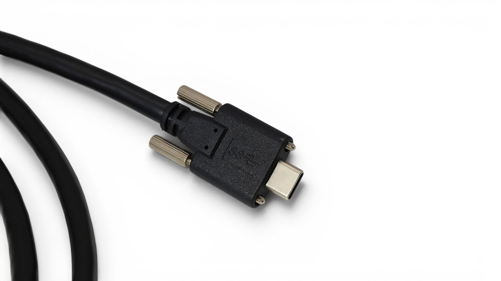 3.3ft USB 2.0 USB-A to USB-C Double Screw Lock Cable – Black