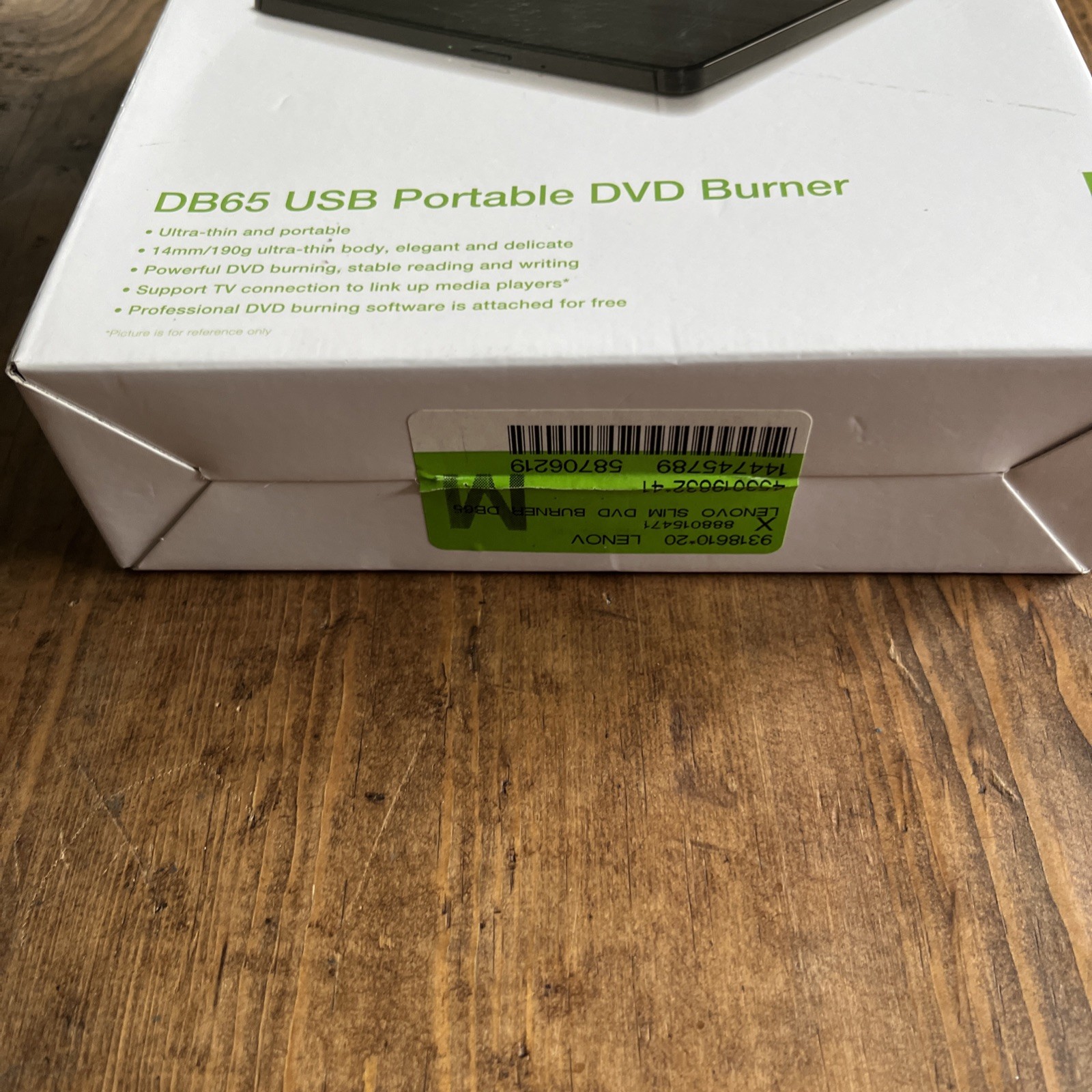 Lenovo DB65 Slim USB 2.0 Portable DVD Burner 8X USB-Black – New in box Sealed