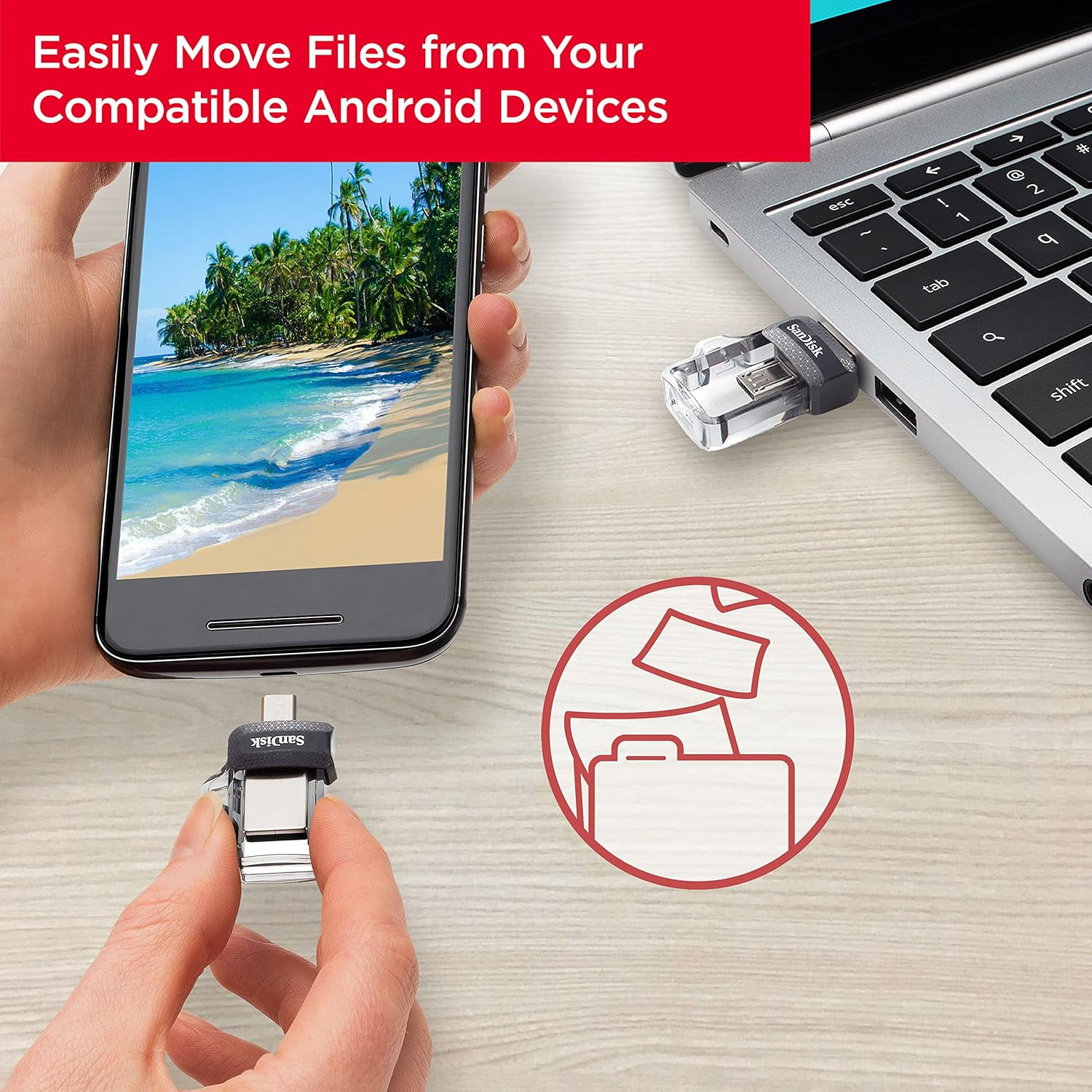 SanDisk Ultra Dual USB Flash Drive USB M3.0 up to 150 MB/s, SDDD3-256G-G46