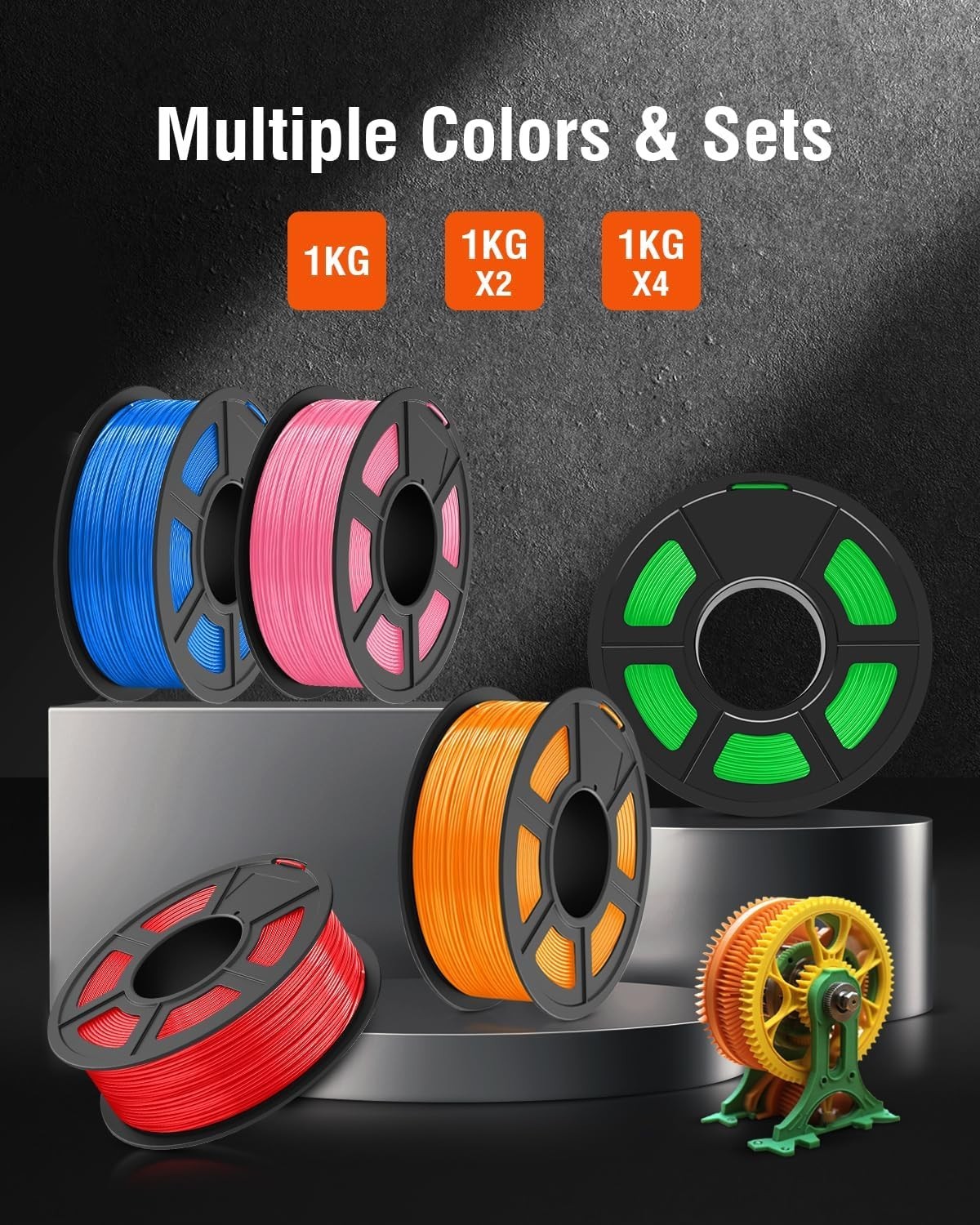 ABS Filament 1.75mm 3D Printer Filament, Highly Resistant Durable, Heat Resis…