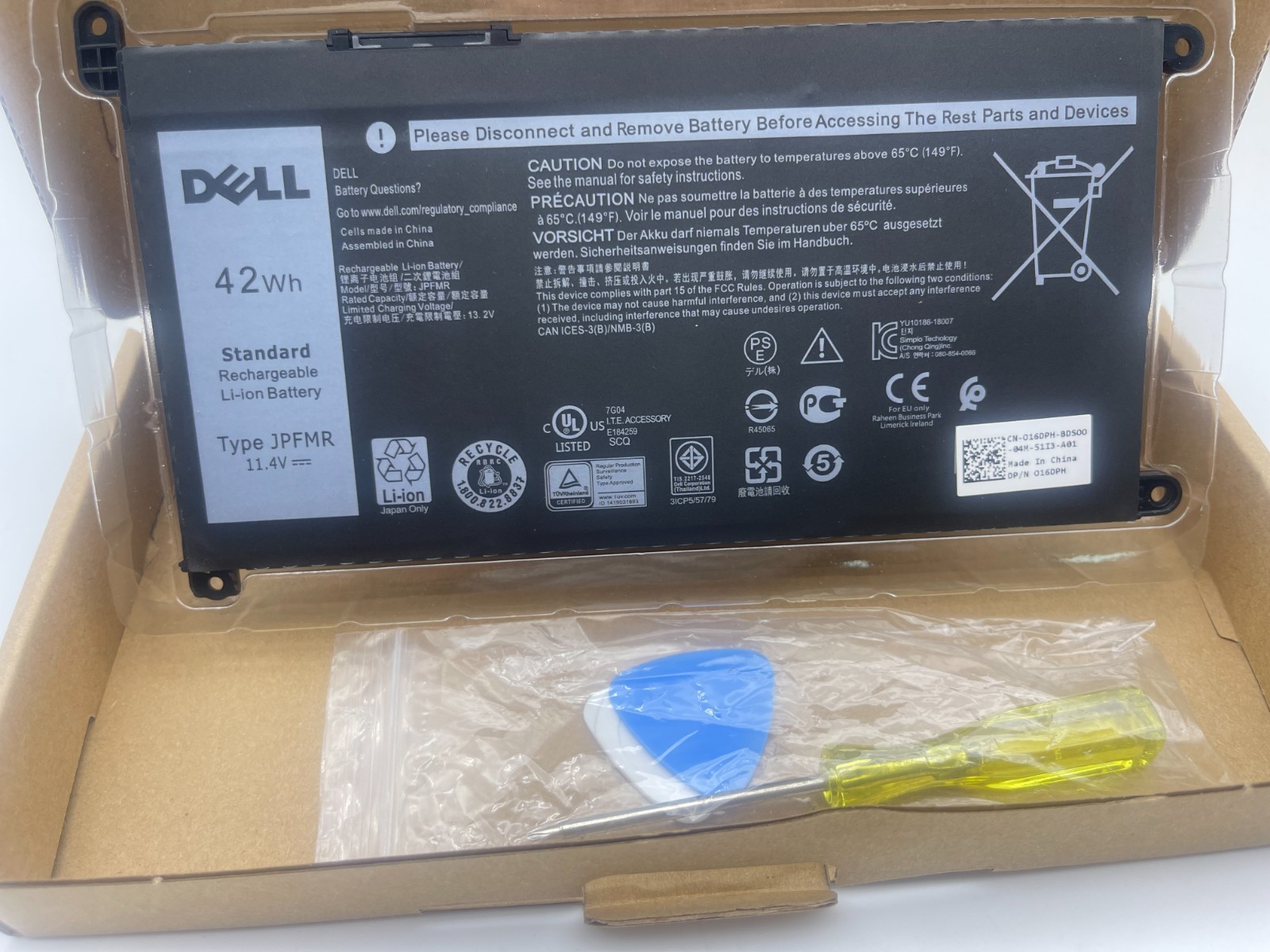 Genuine JPFMR 11.4V 42W battery for DELL Chromebook 3400 5488 5493 5593 16DPH