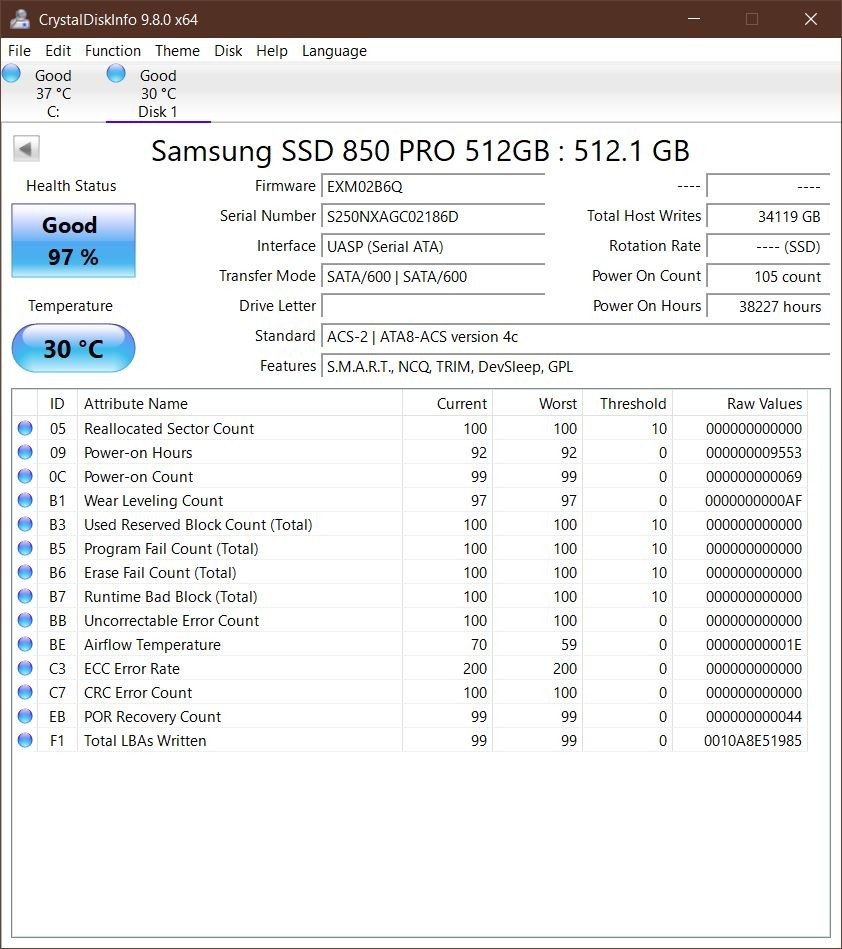 Samsung 850 Pro 512GB SSD (MZ-7KE512) 3D V-NAND 6Gb/s 2.5″ 7mm
