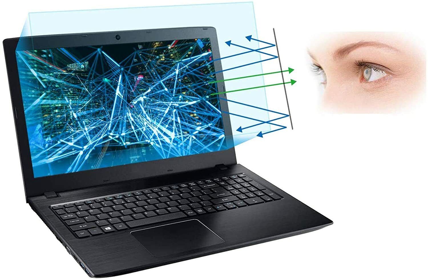 15.6 Inch Laptop Screen Protector -Blue Light and Anti Glare Filter (2-pack)