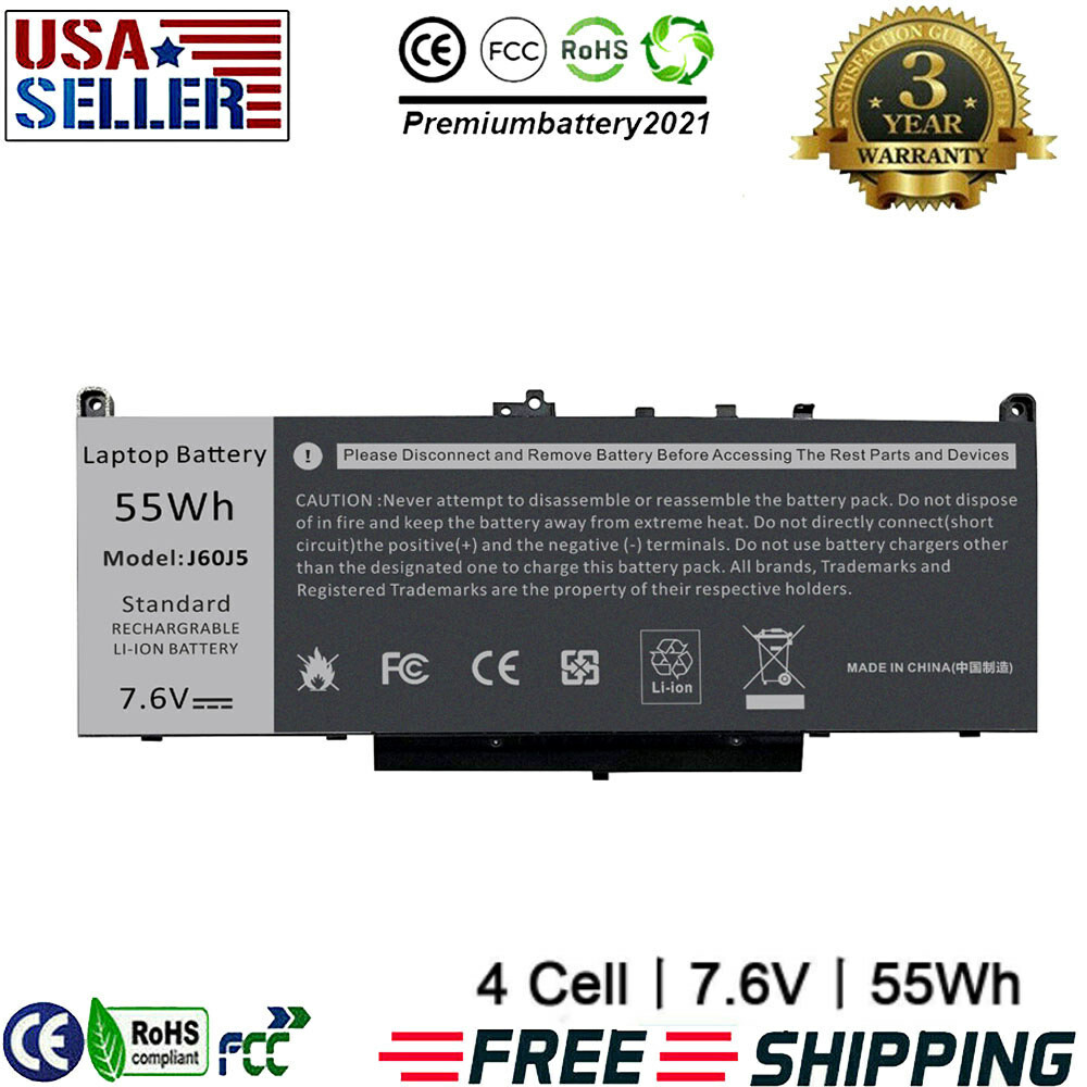 E7470 E7270 Battery for Dell Latitude E7470 E7270 7470 7270 J60J5 7.6V-55Wh