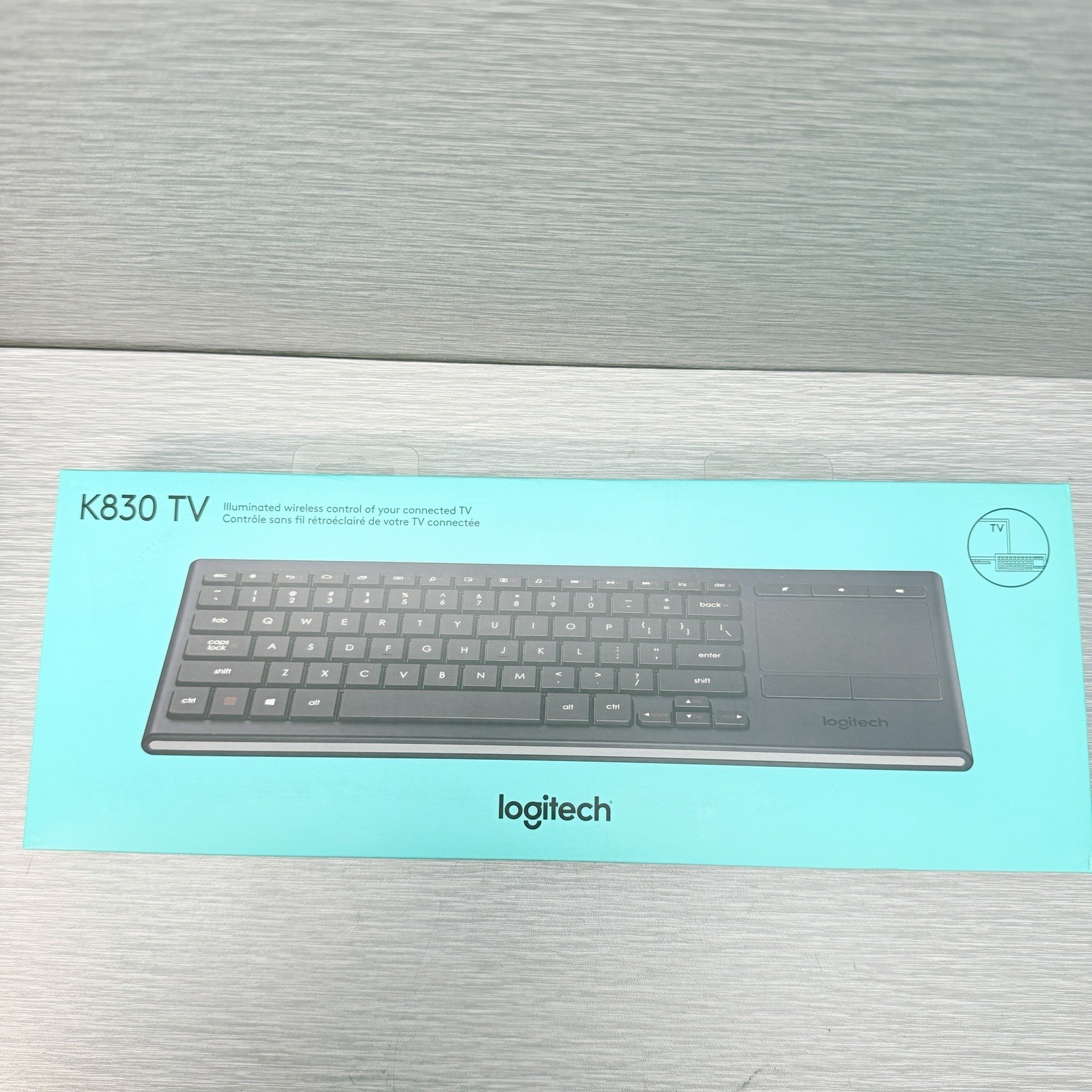 Logitech K830 TV Illuminated Keyboard With Receiver Black Sealed New