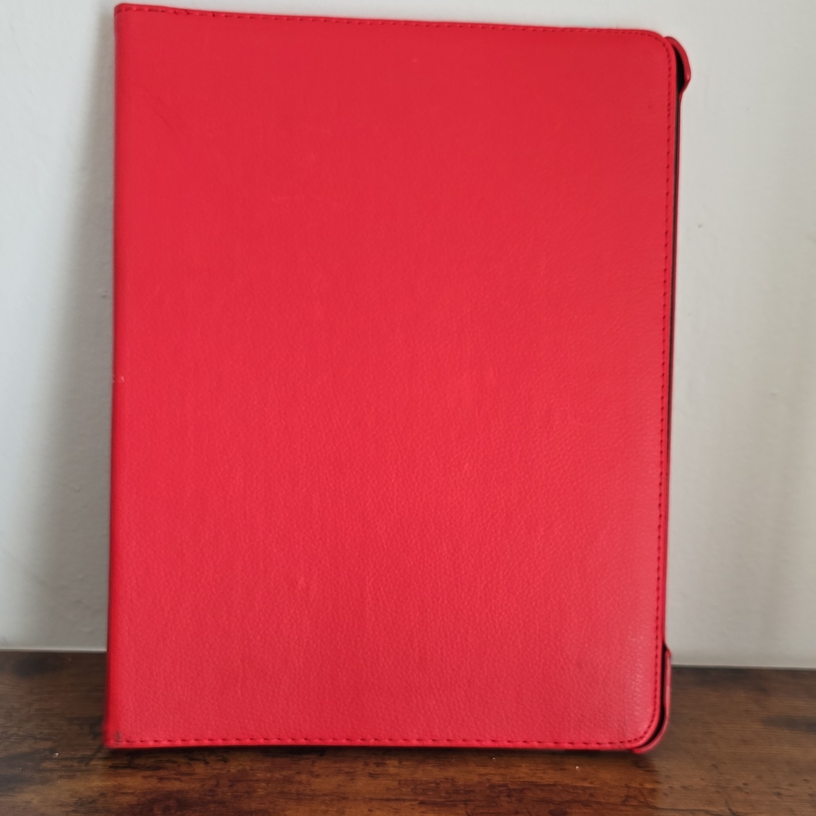Rotating Stand Folio Case for iPad, Synthetic Leather, Red/Black