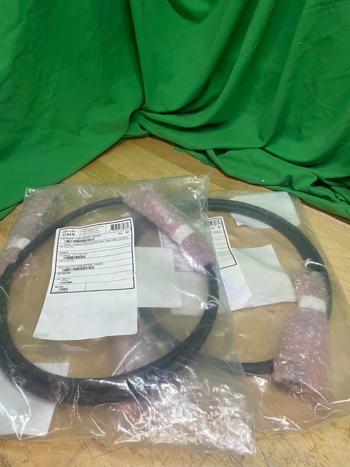 LOT OF 2- Cisco CAB-SPWR-150CM Catalyst Power Cables – NEW