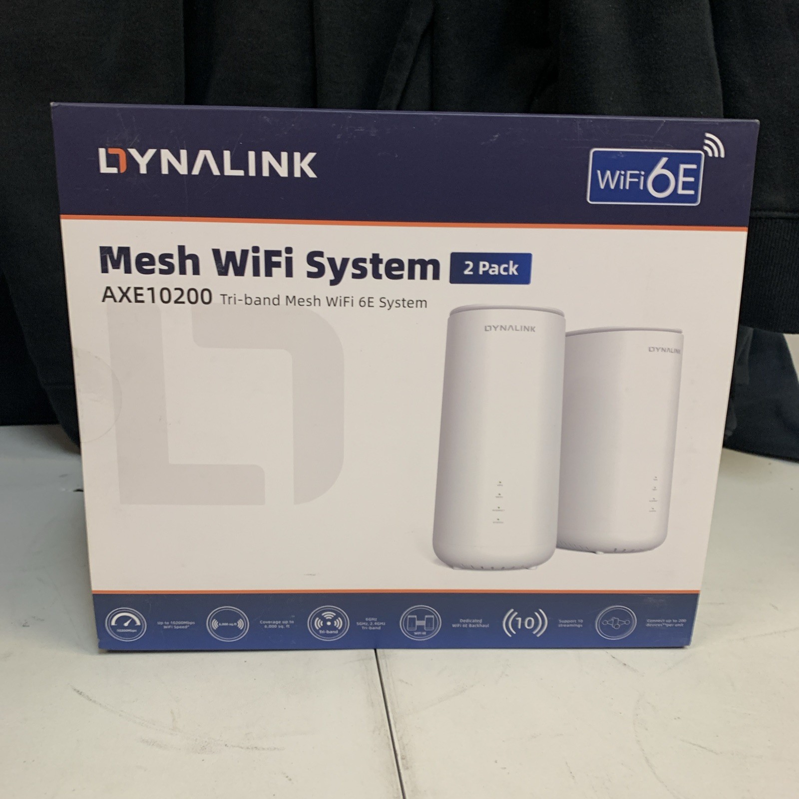 Dynalink AXE10200 Tri-Band WiFi 6E Whole Home Mesh System, 2 Pack