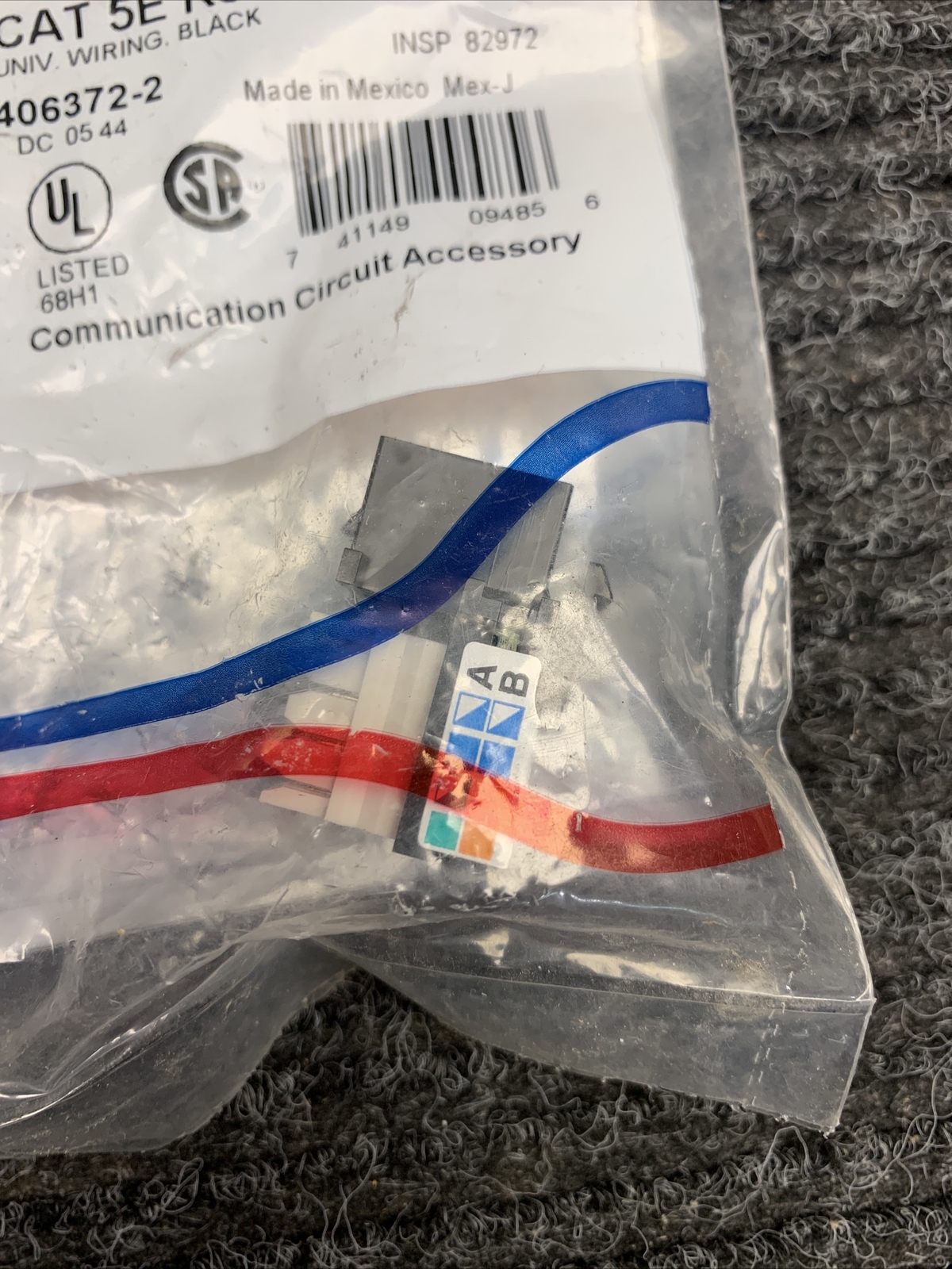 Lot of 3 AMP NetConnect 406372-2 CAT 5E RJ45 Jack Black