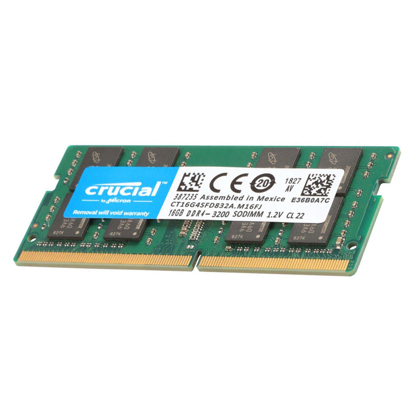 CRUCIAL DDR4 16GB 3200 MHz PC4-25600 Laptop SODIMM Non-ECC 260-Pin Memory RAM