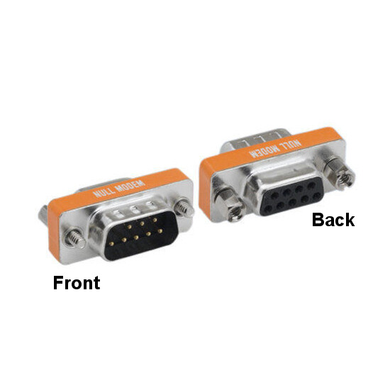 Null Modem DB9 Male to Female Mini Adapter 9 Pin D-Sub RS232 Crossover Pinout