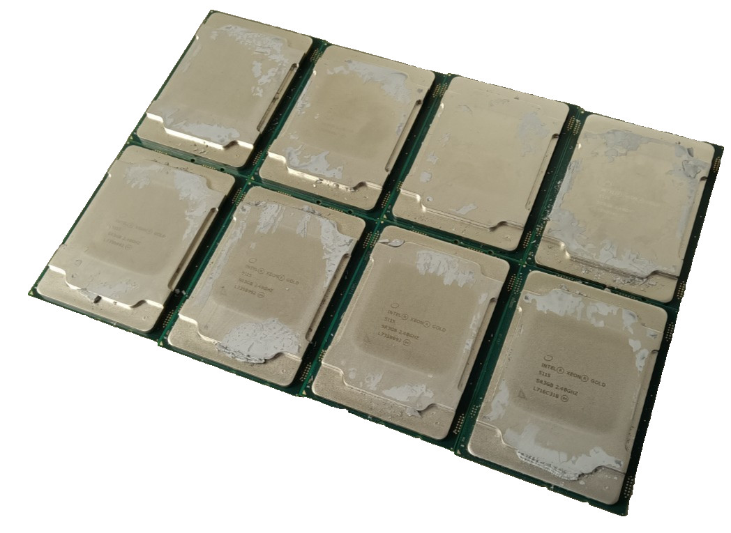 Lot of 8 SR3GB Intel Xeon Gold 5115 10-Core 2.40GHz 13.75MB 85W LGA3647