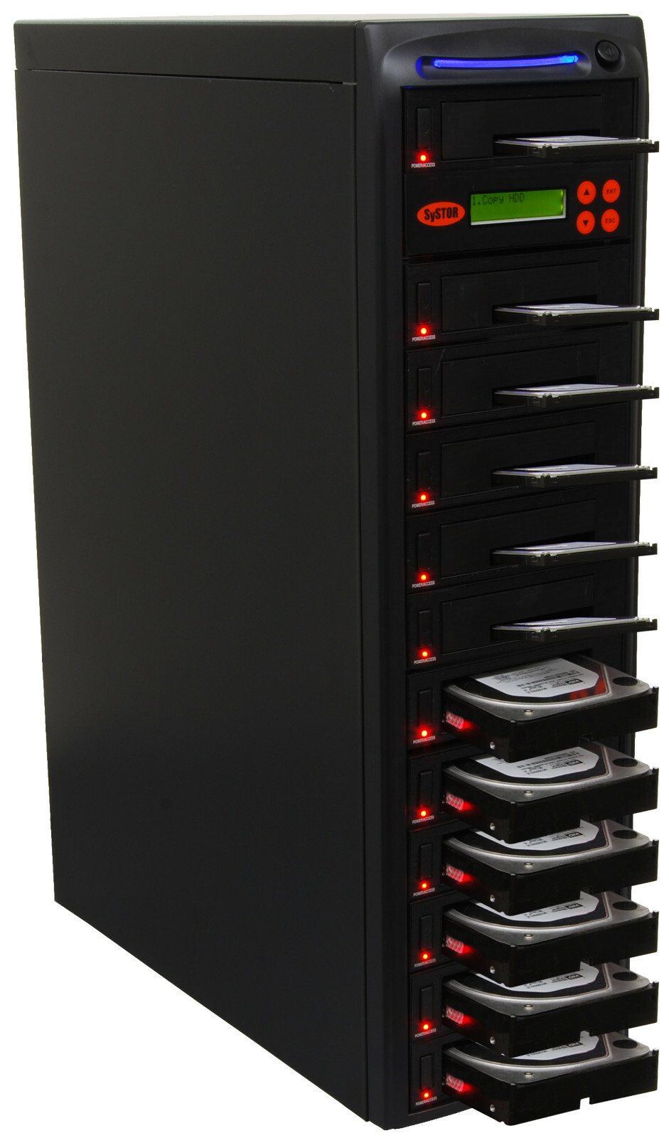 Systor 1:11 SATA 2.5″ 3.5″ SSD HDD Hard Drive Duplicator & Sanitizer – 5.4GB/Min